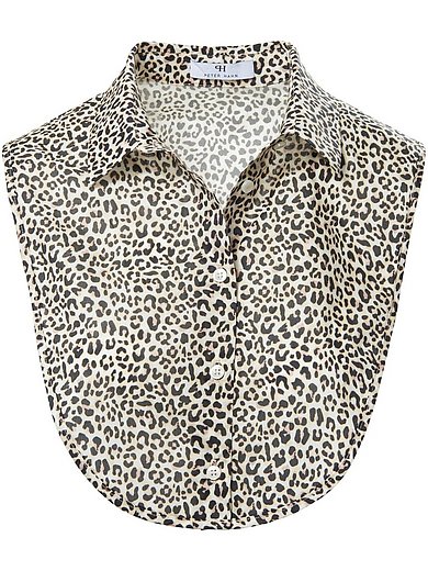 Peter Hahn - Blouse collar with leopard skin pattern