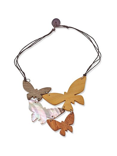 Peter Hahn - Le collier avec papillons en bois & coquillage