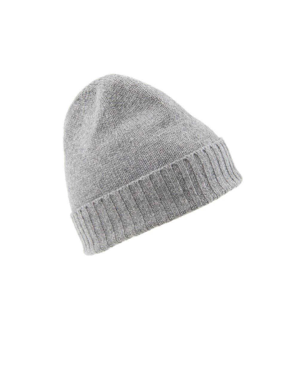 Beanie 100% kasjmier Van Peter Hahn Cashmere grijs