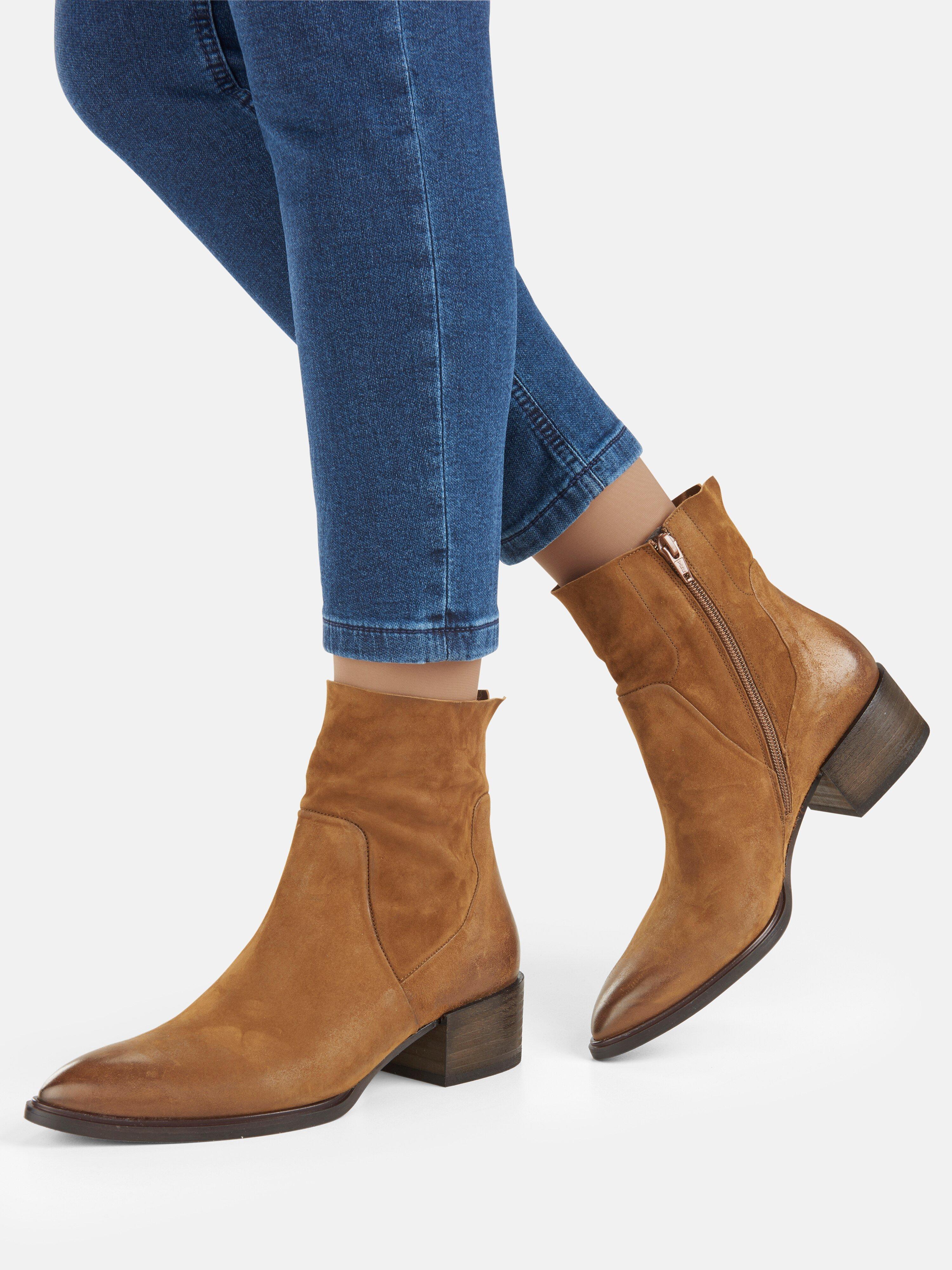 paul green ankle boots cognac