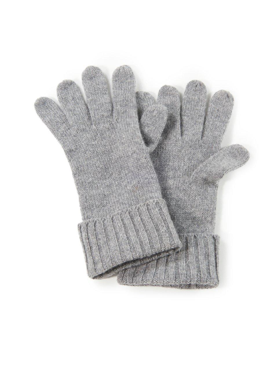 Handschoenen 100% kasjmier omslagboord Van Peter Hahn Cashmere grijs