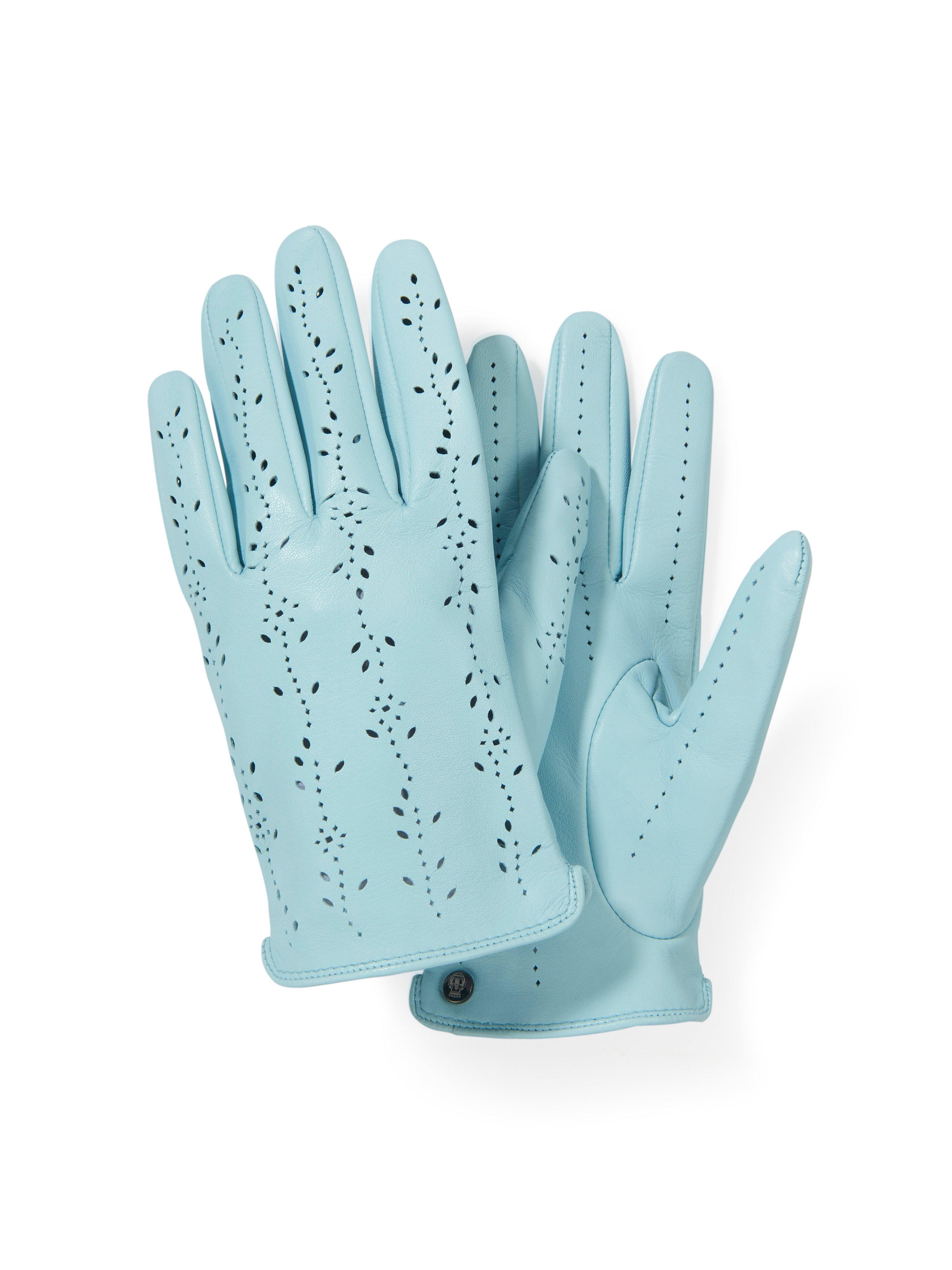 pale blue leather gloves