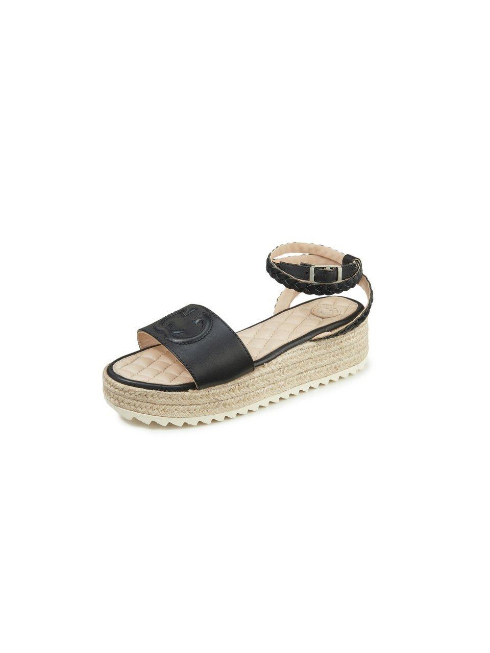 Plateausandalen lamsnappaleer Van Gerry Weber zwart