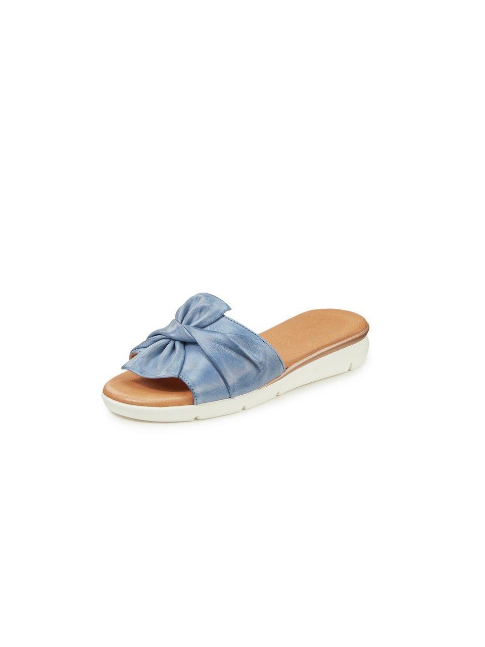 Slippers rundnappaleer Van Salamander blauw