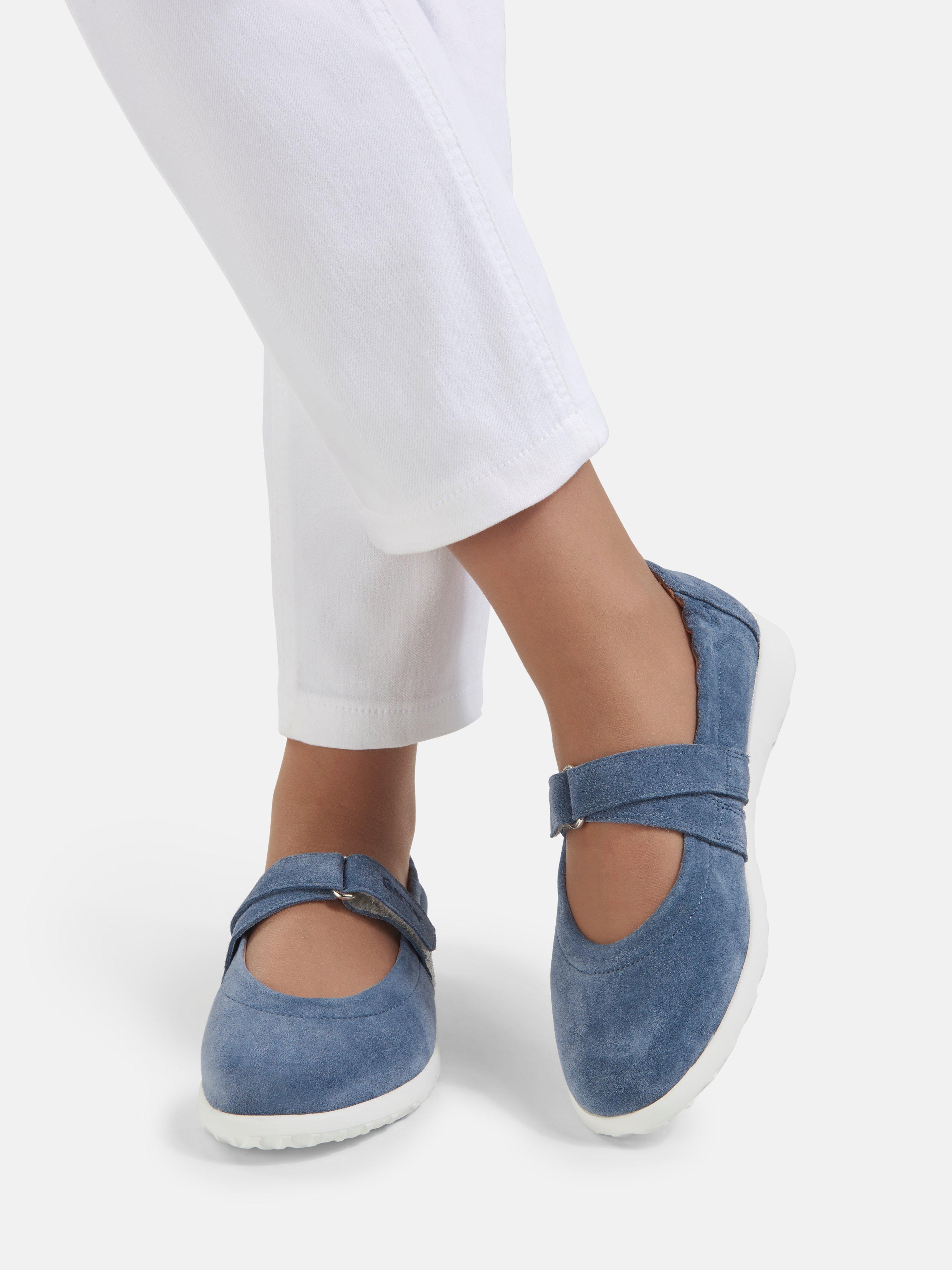 denim ballerina shoes