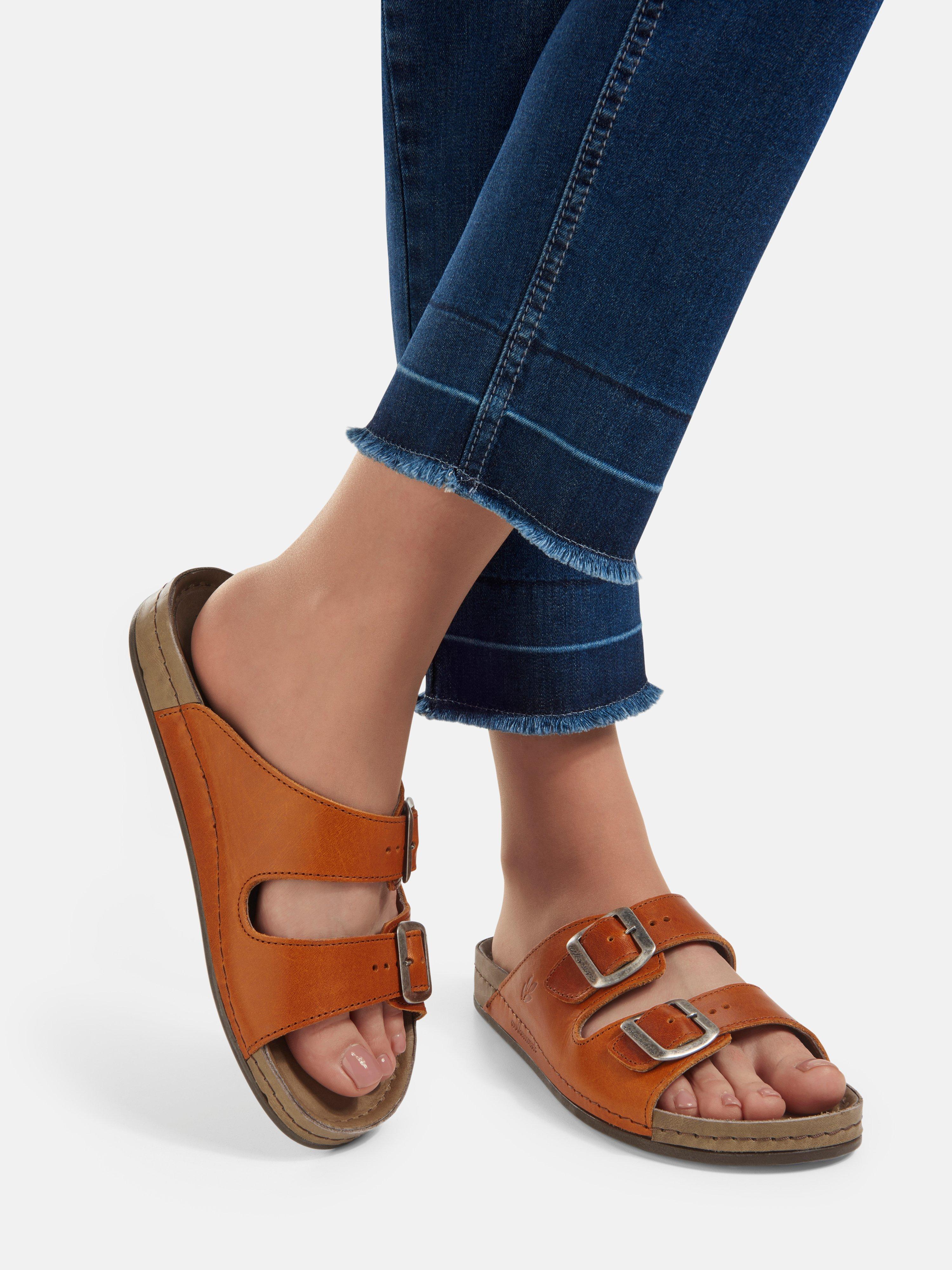 olive leather sandals