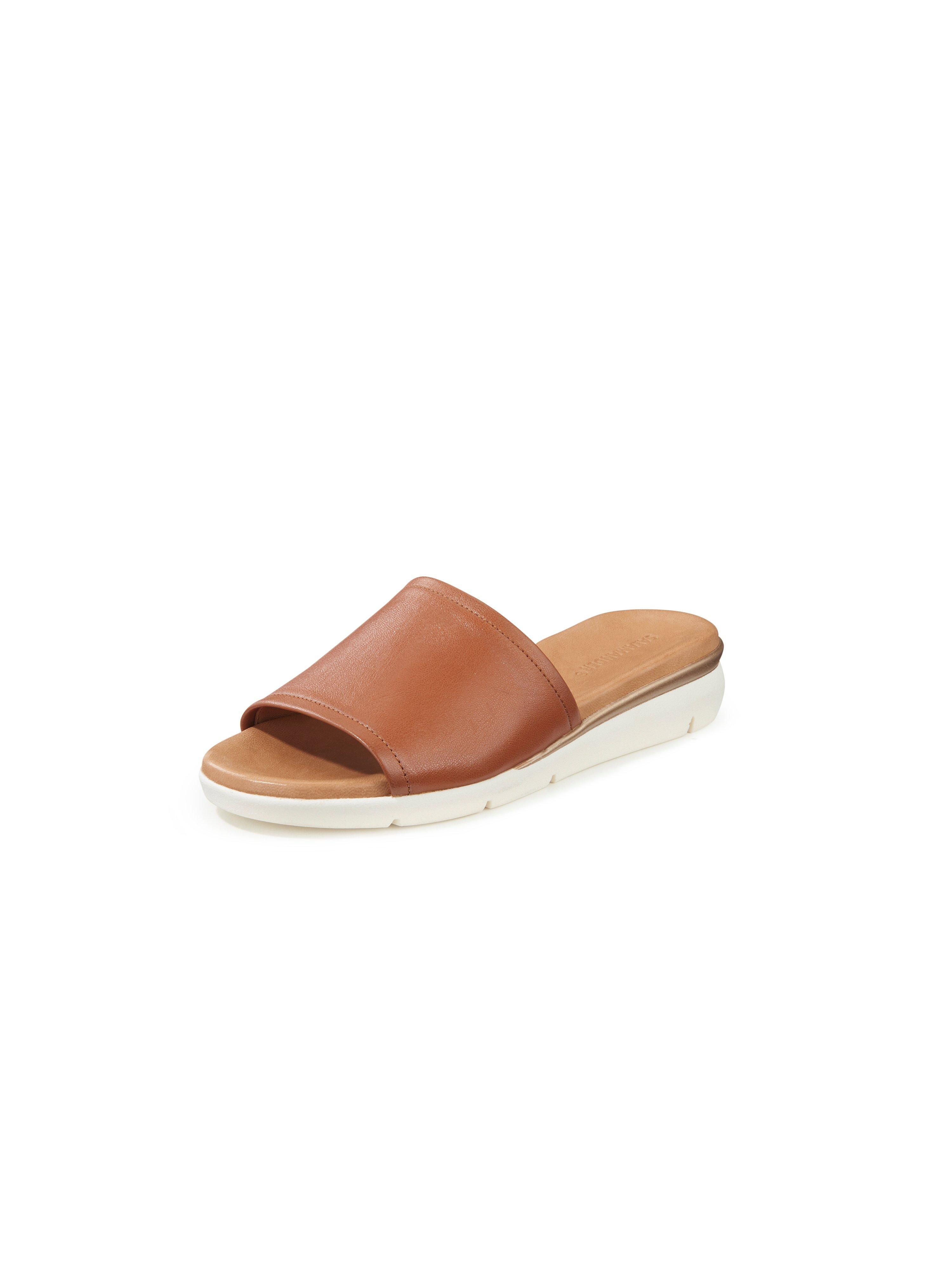 Slippers Santini rundnappaleer Van Salamander bruin