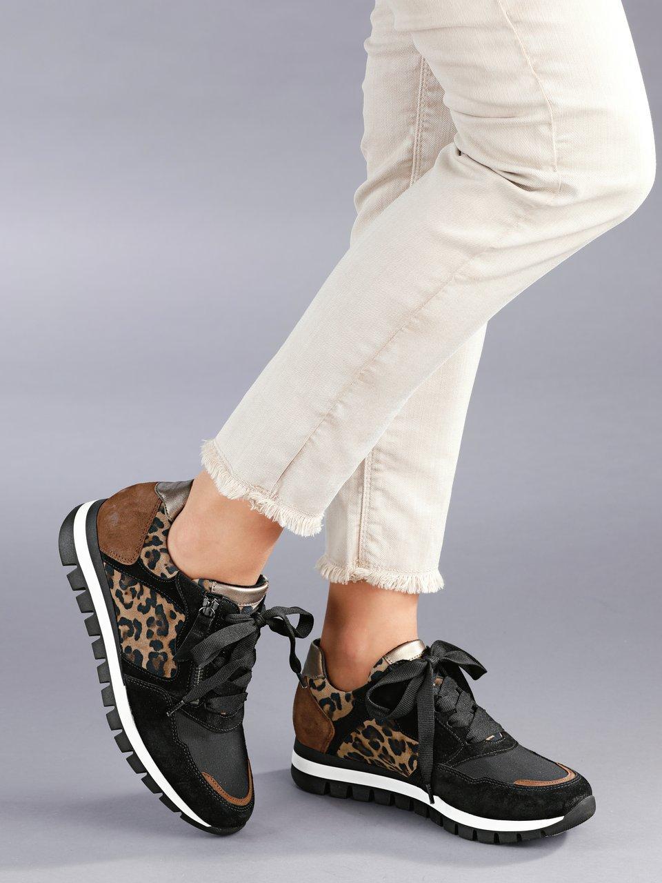 Gabor Comfort Sneakers with leopard skin - black/camel