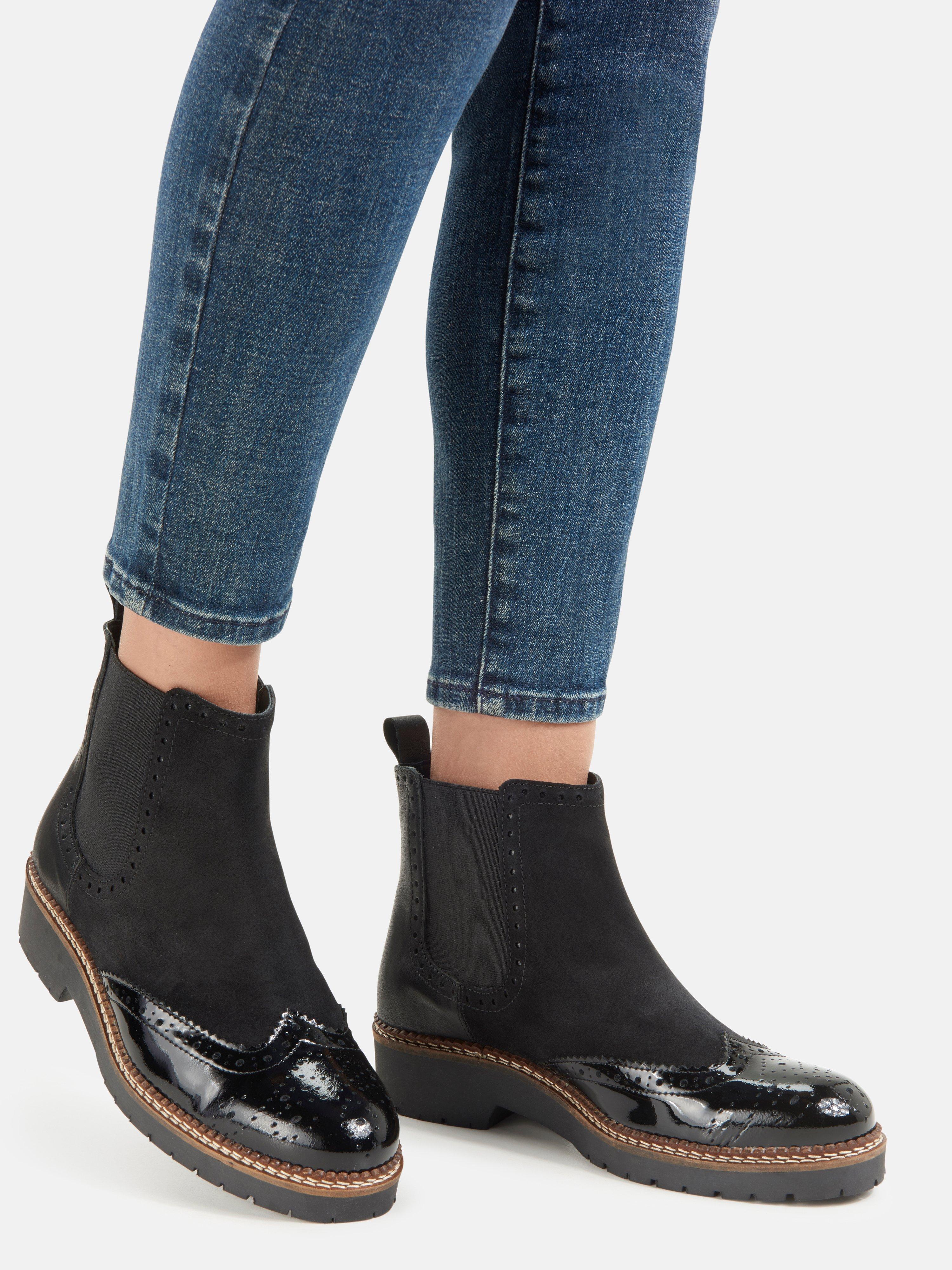 Peter Hahn - Ankle boots made of cowhide suede leather - black