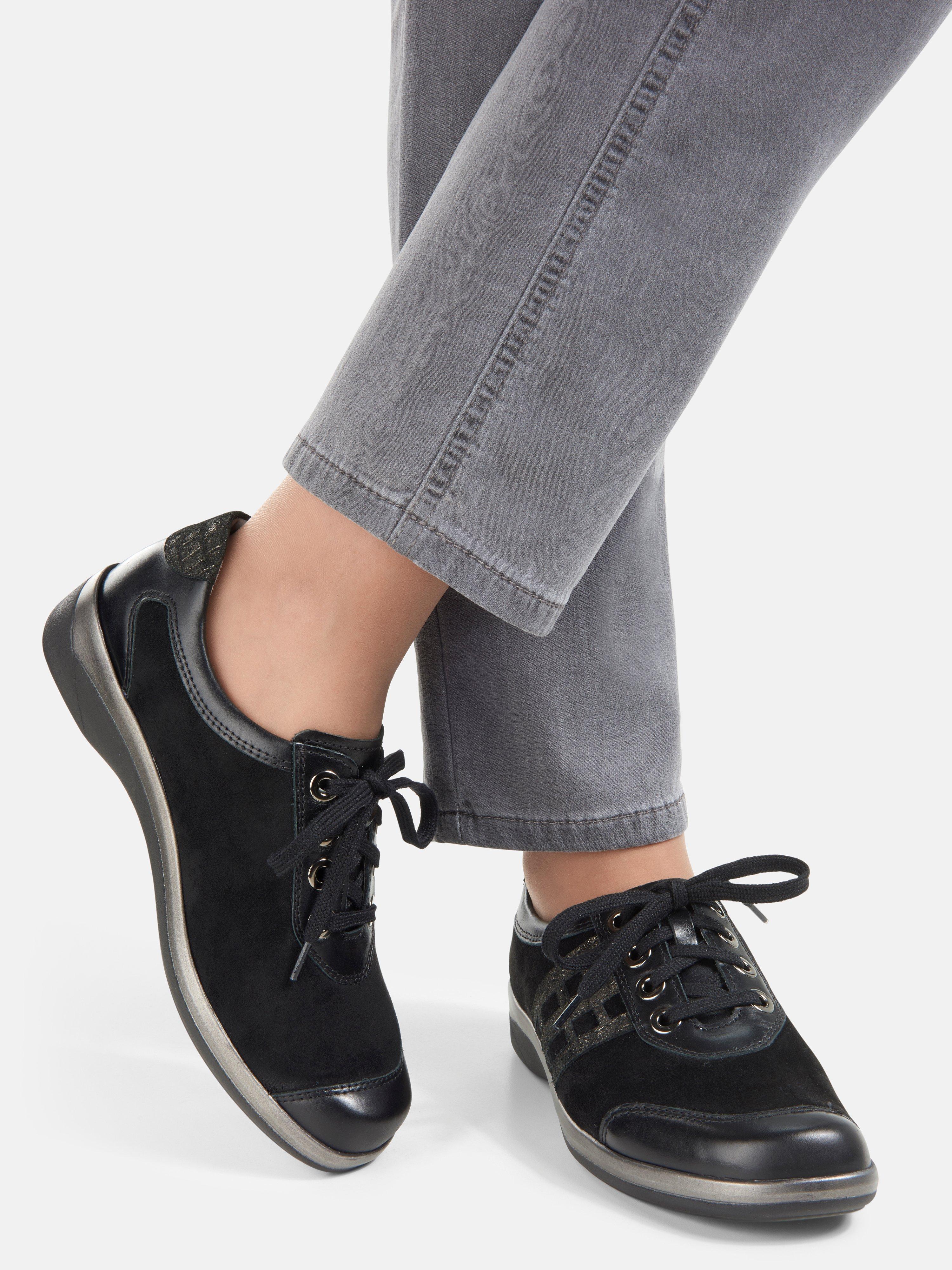 nappa leather trainers with branded lace loop