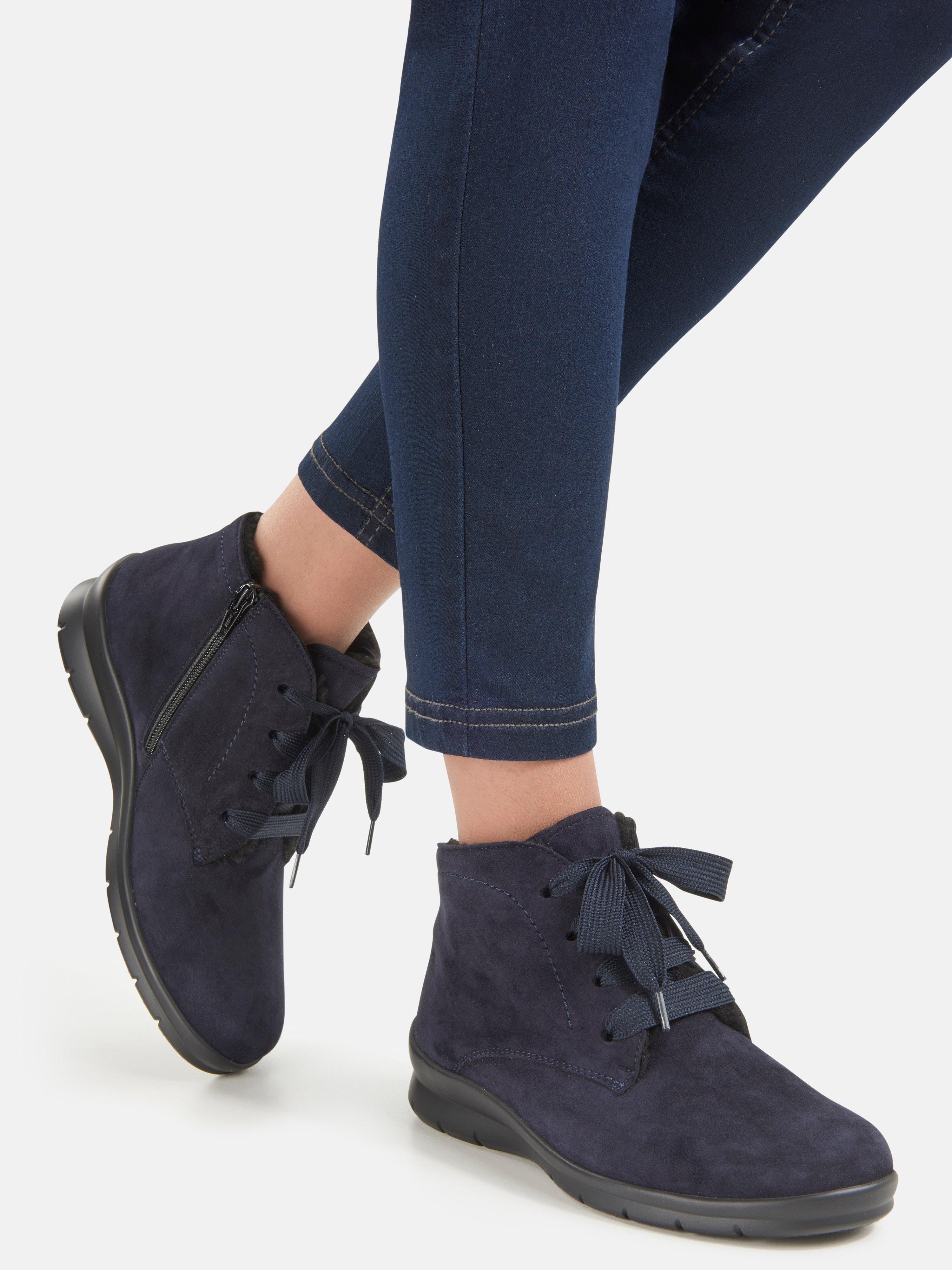 Semler - Les bottines à lacets en cuir velours de chèvre