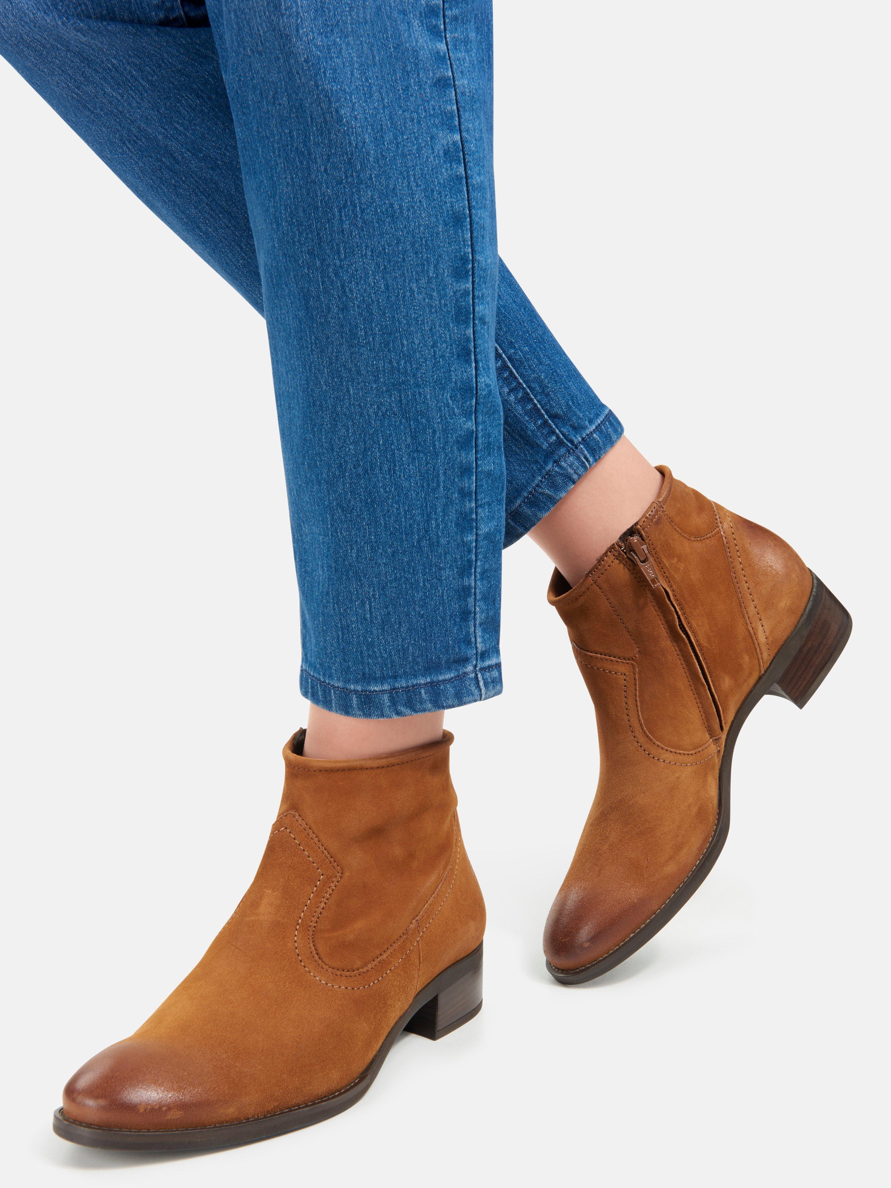 Paul Green - Ankle boots made of calf suede leather - brandy