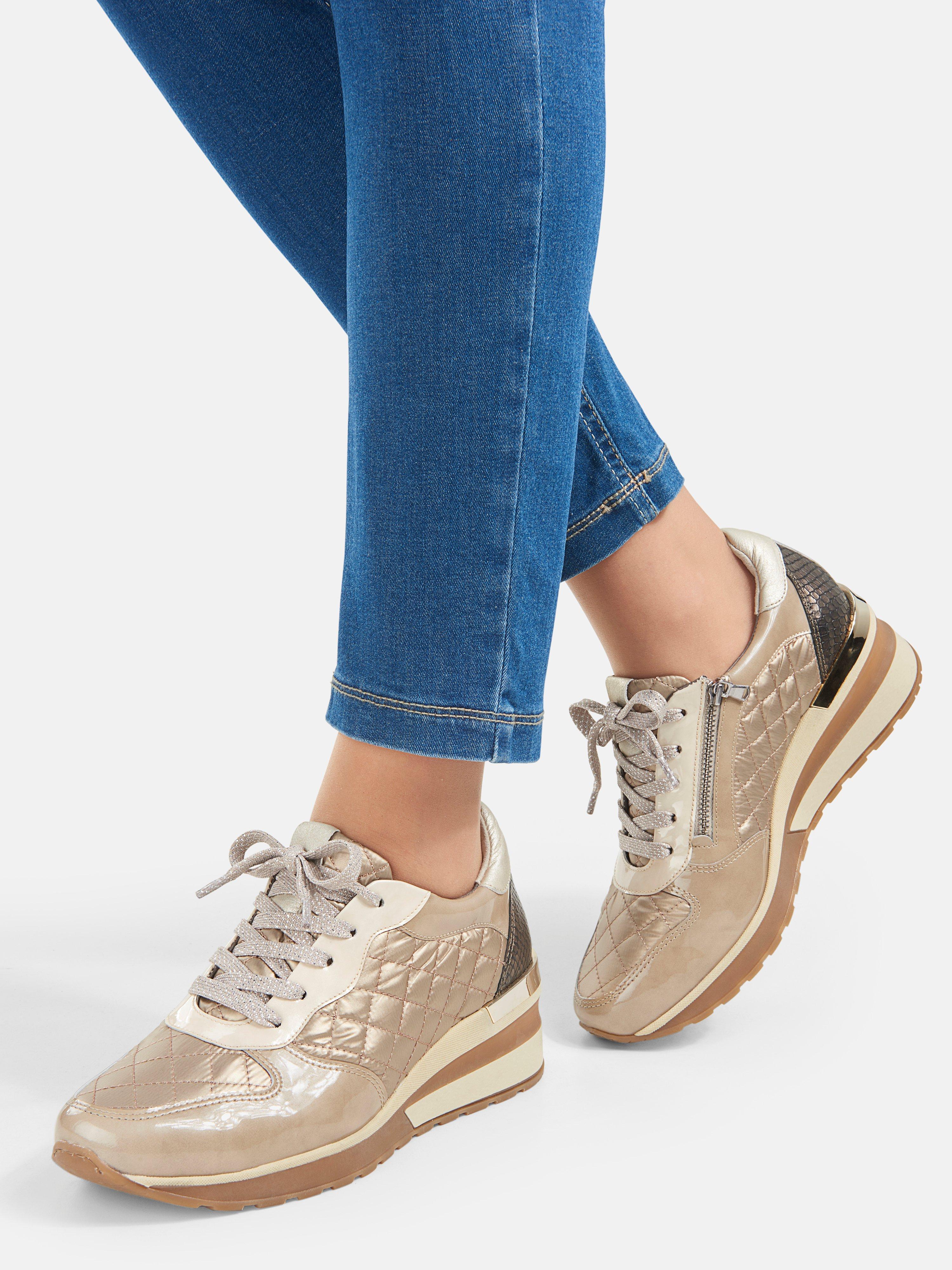Softwaves - Sneakers made of calf patent leather - beige/light gold