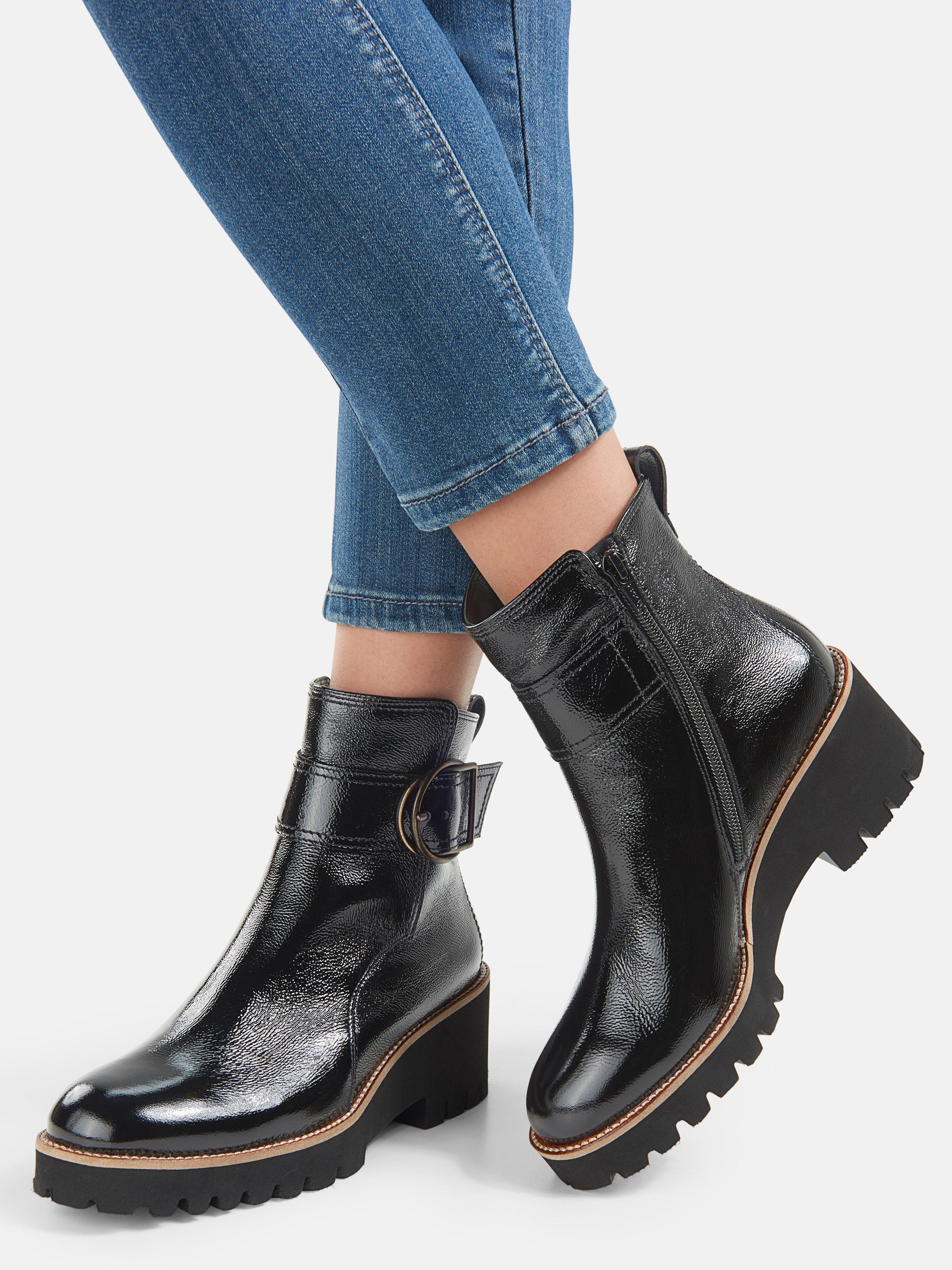 Paul Green Ankle Boots Made Of Calfskin Patent Leather Black