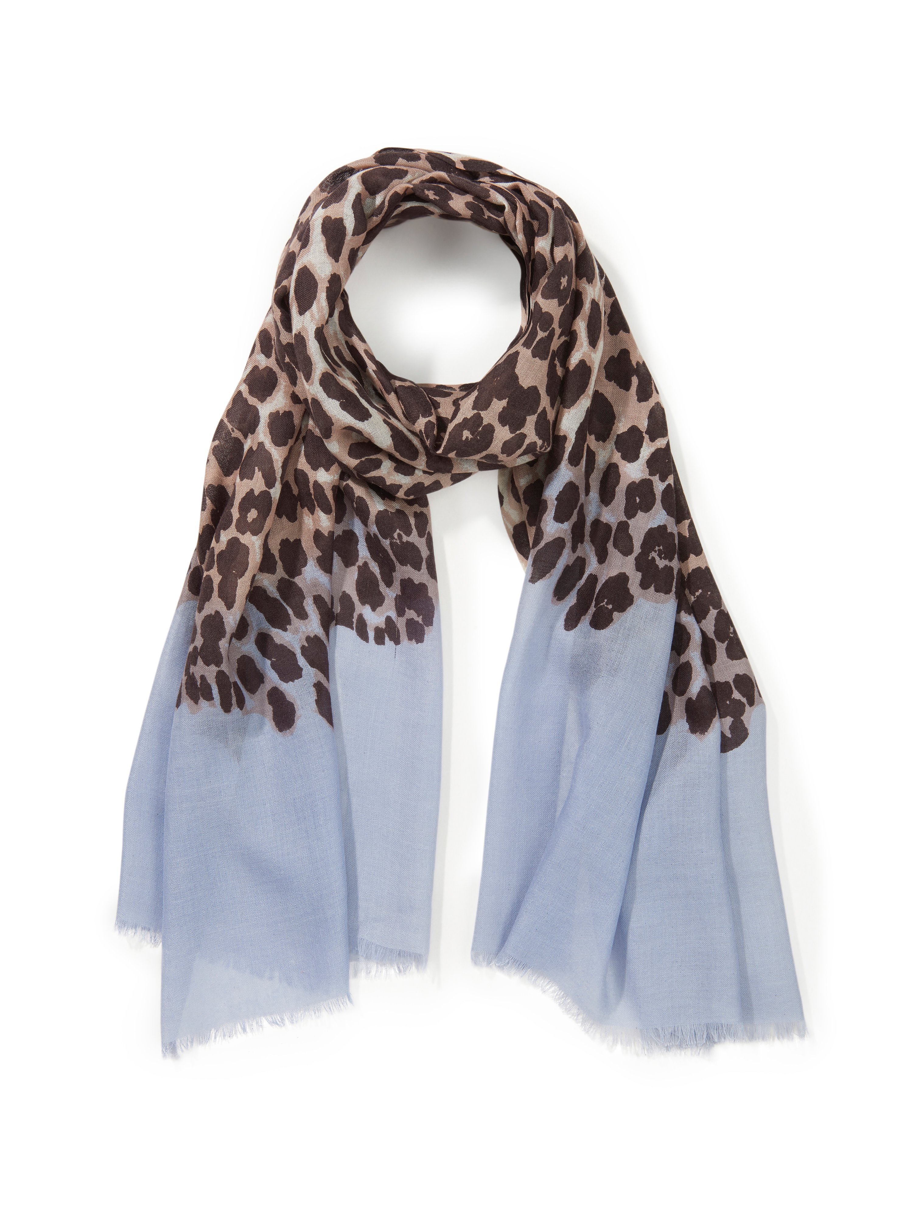 Scarf in silk and cashmere Peter Hahn blue