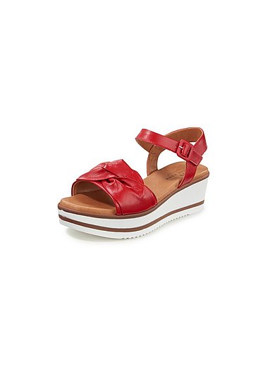 Peter Hahn - Nappa leather platform sandals - red