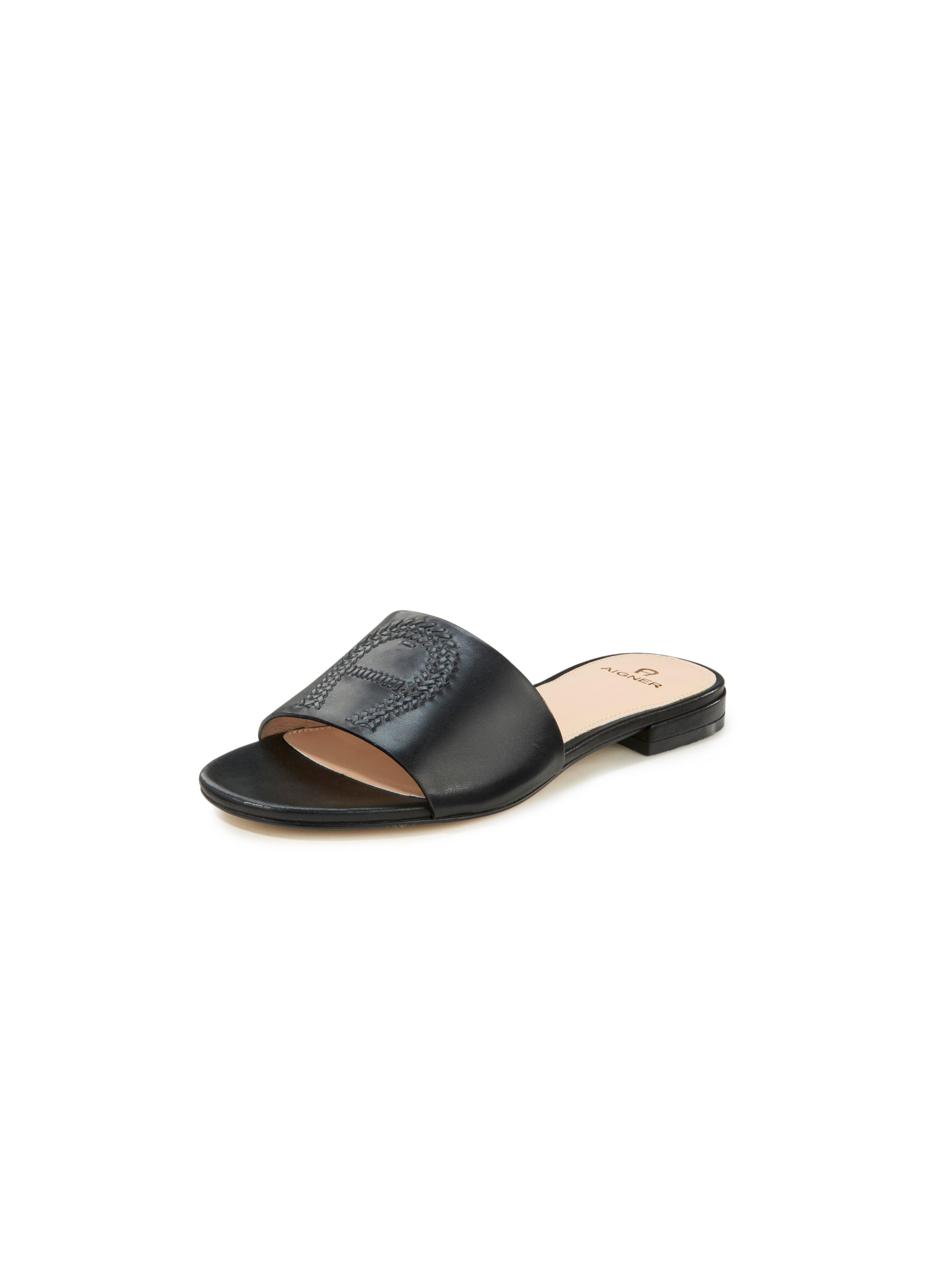 Slippers Shirley zeer fijn rundnappaleer Van Aigner zwart