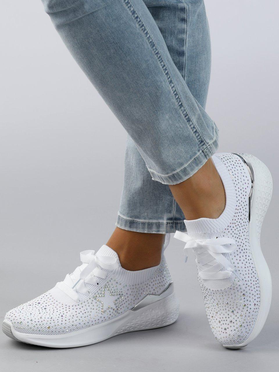 ARA - Sneakers HighSoft Wovenstretch met rubberzool - wit