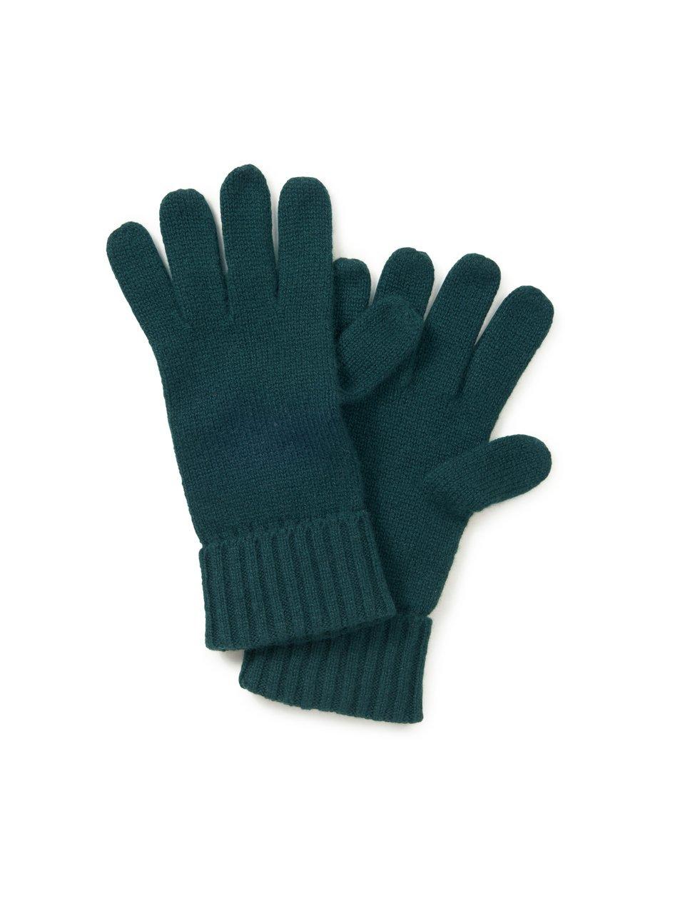 Handschoenen 100% kasjmier omslagboord Van Peter Hahn Cashmere groen
