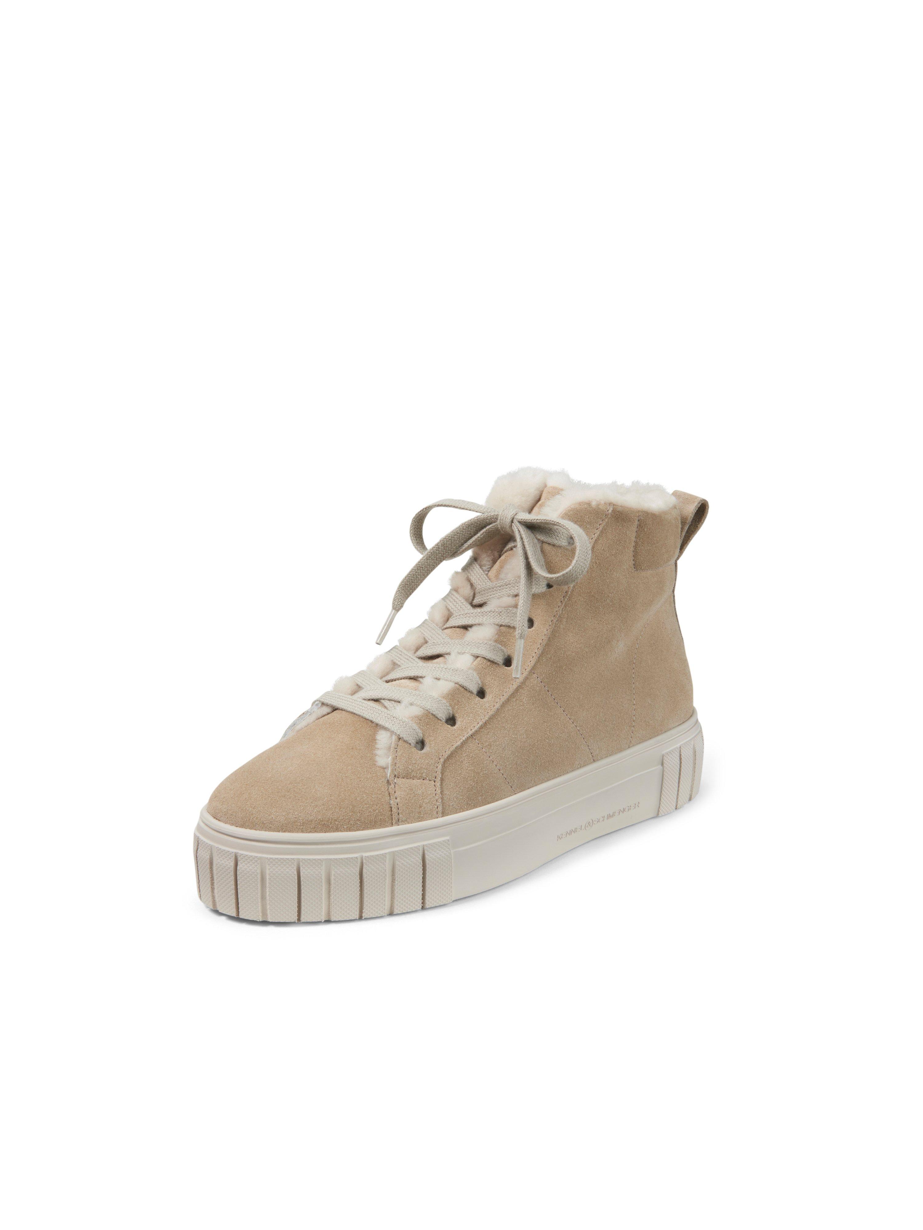 Enkelhoge sneakers Sun kalfssuèdeleer Van Kennel & Schmenger beige