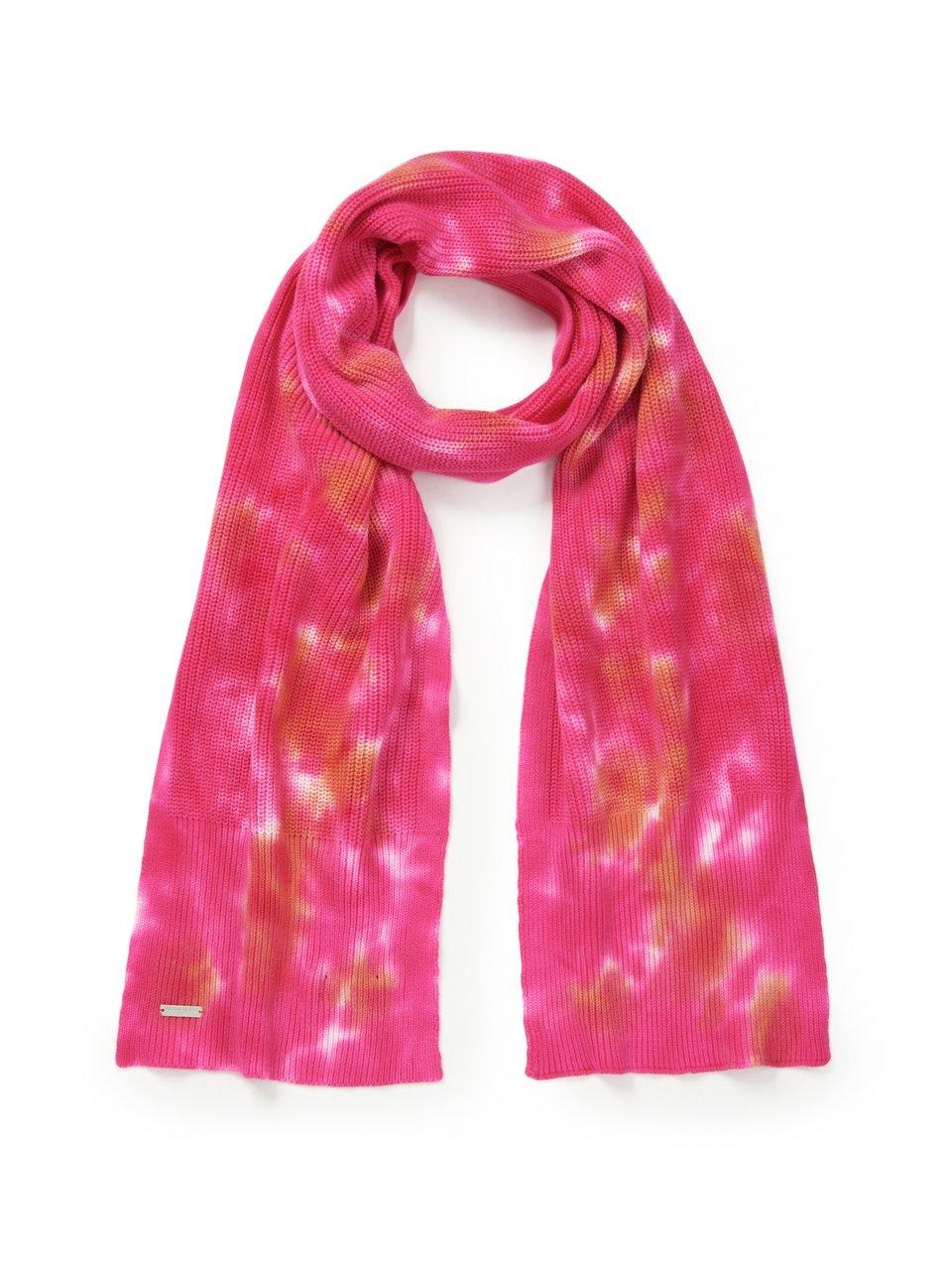 Gebreide sjaal 100% katoen batik-effecten Van Seeberger pink