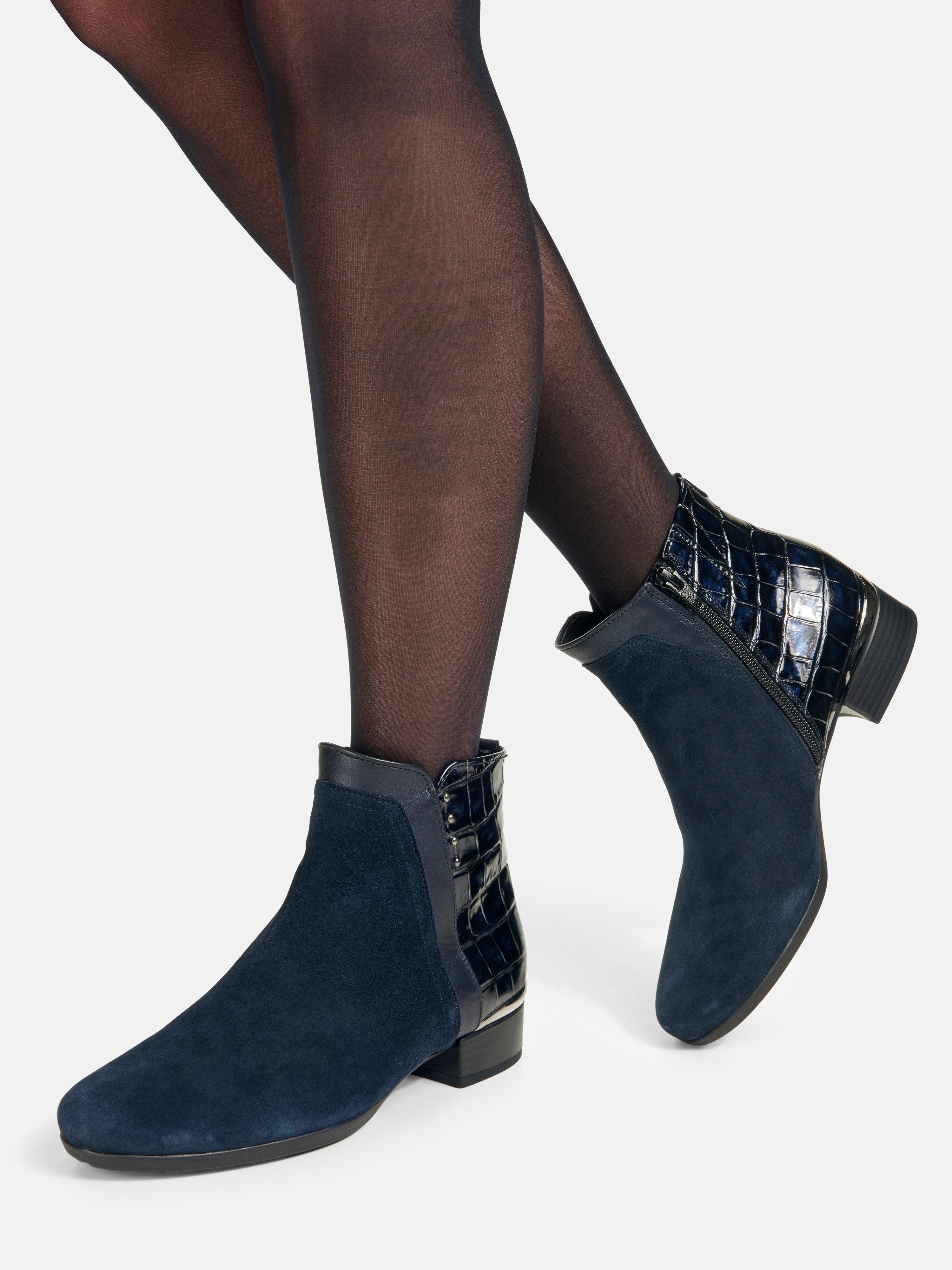 Lys Ønske Trække på Gabor Comfort - Ankle boots in kidskin suede and calf nappa leathe - dark  blue