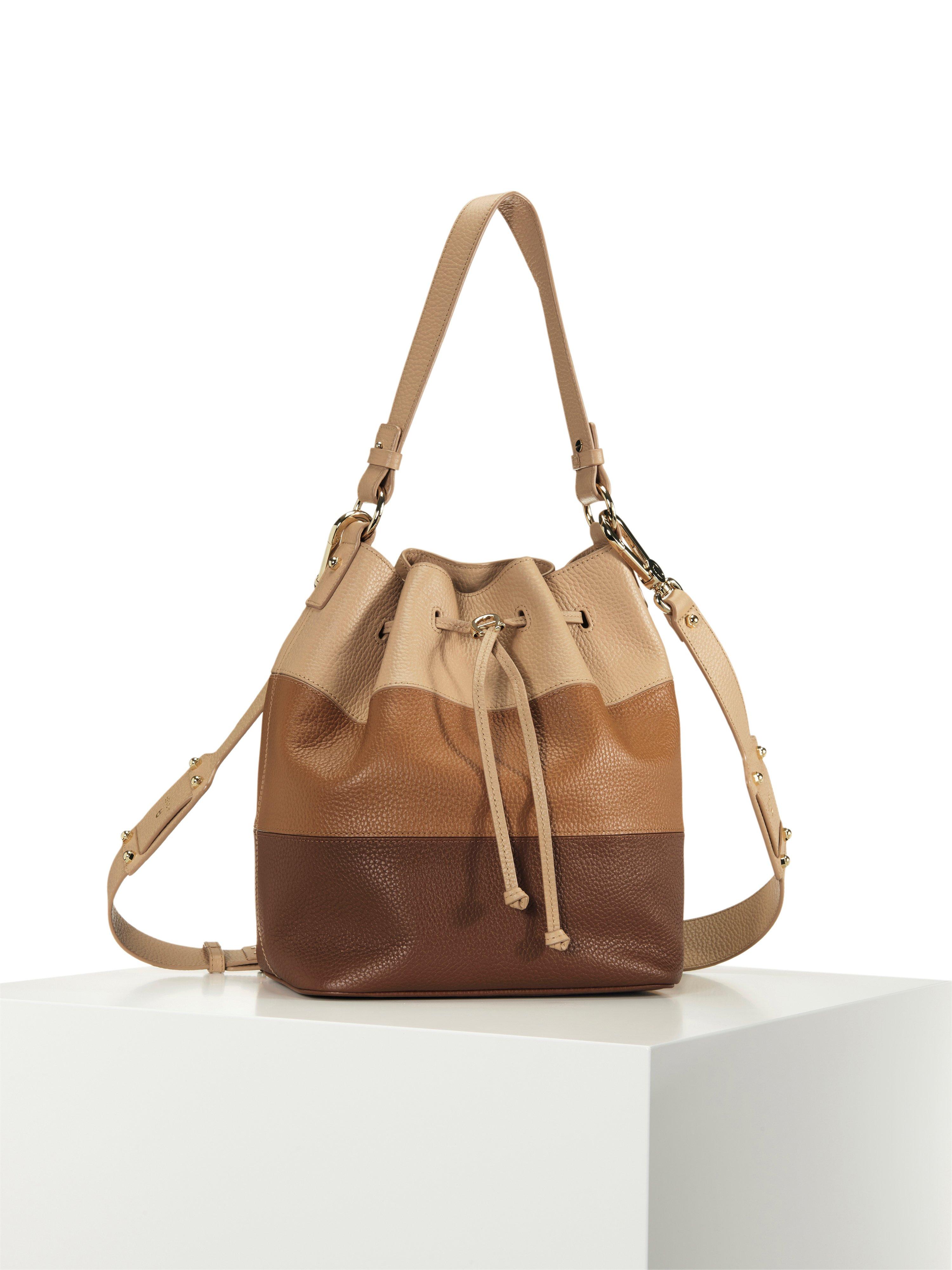 Aigner Le Sac Modele Tara En Cuir De Vachette Praline Beige