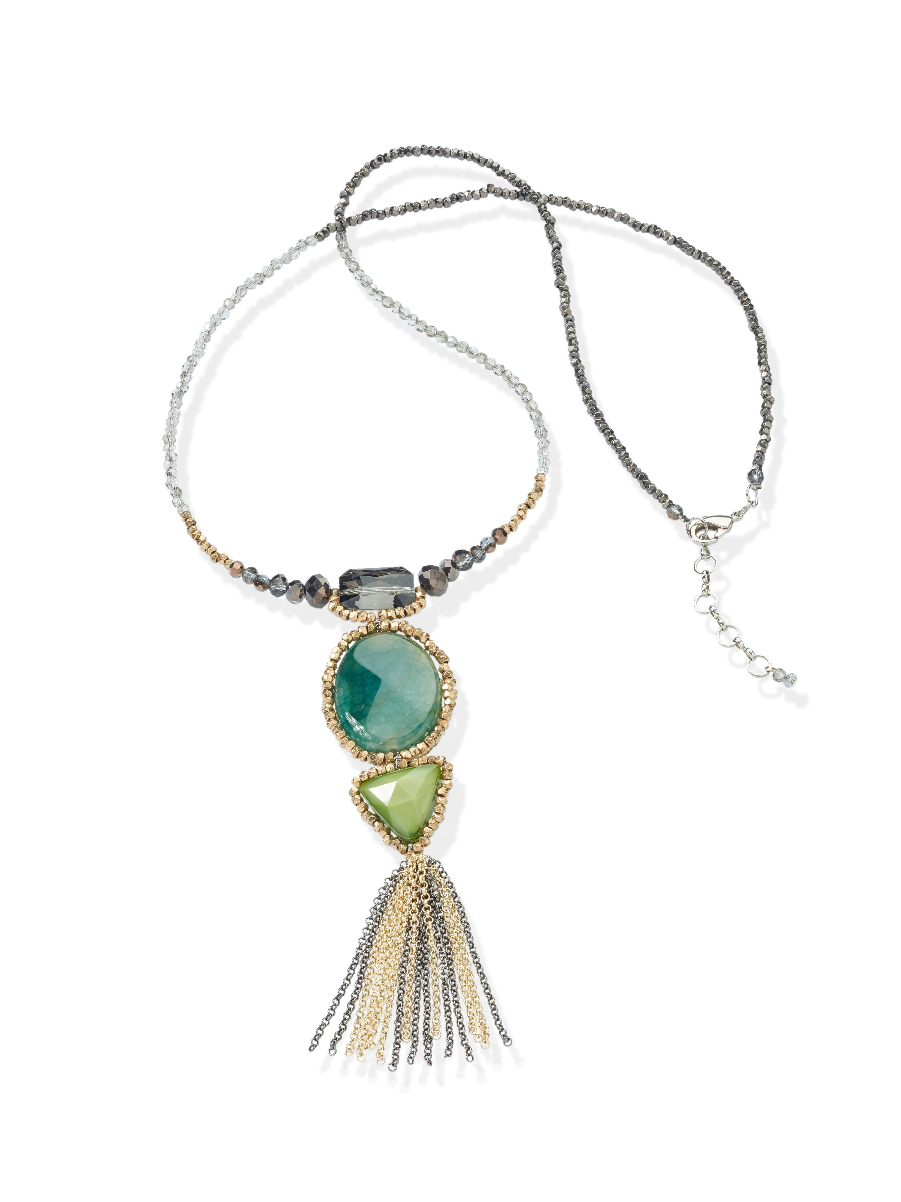 Le collier perles en verre avec pendentif  Emilia Lay vert