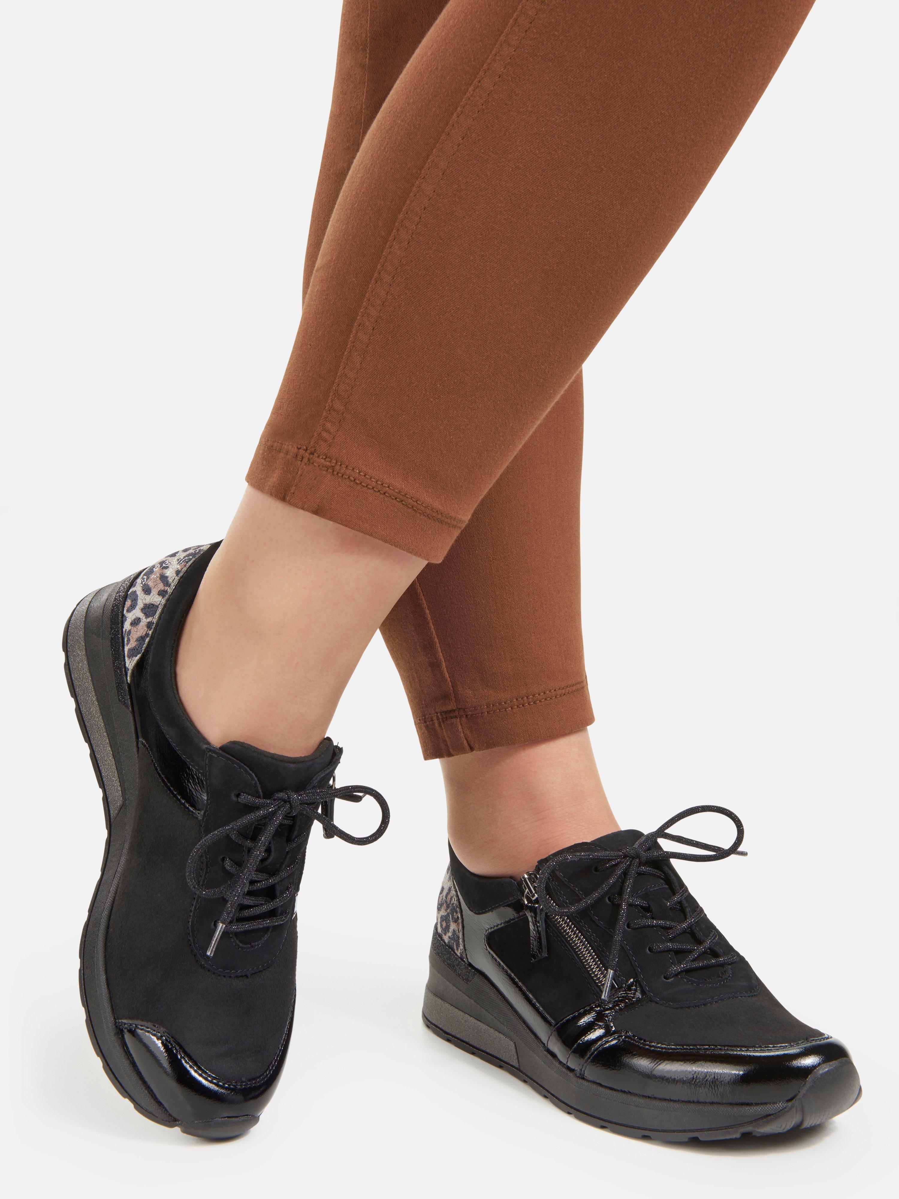 Waldläufer Orthotritt - Sneakers Clara van rundlak- met rundnubuckleer -  zwart