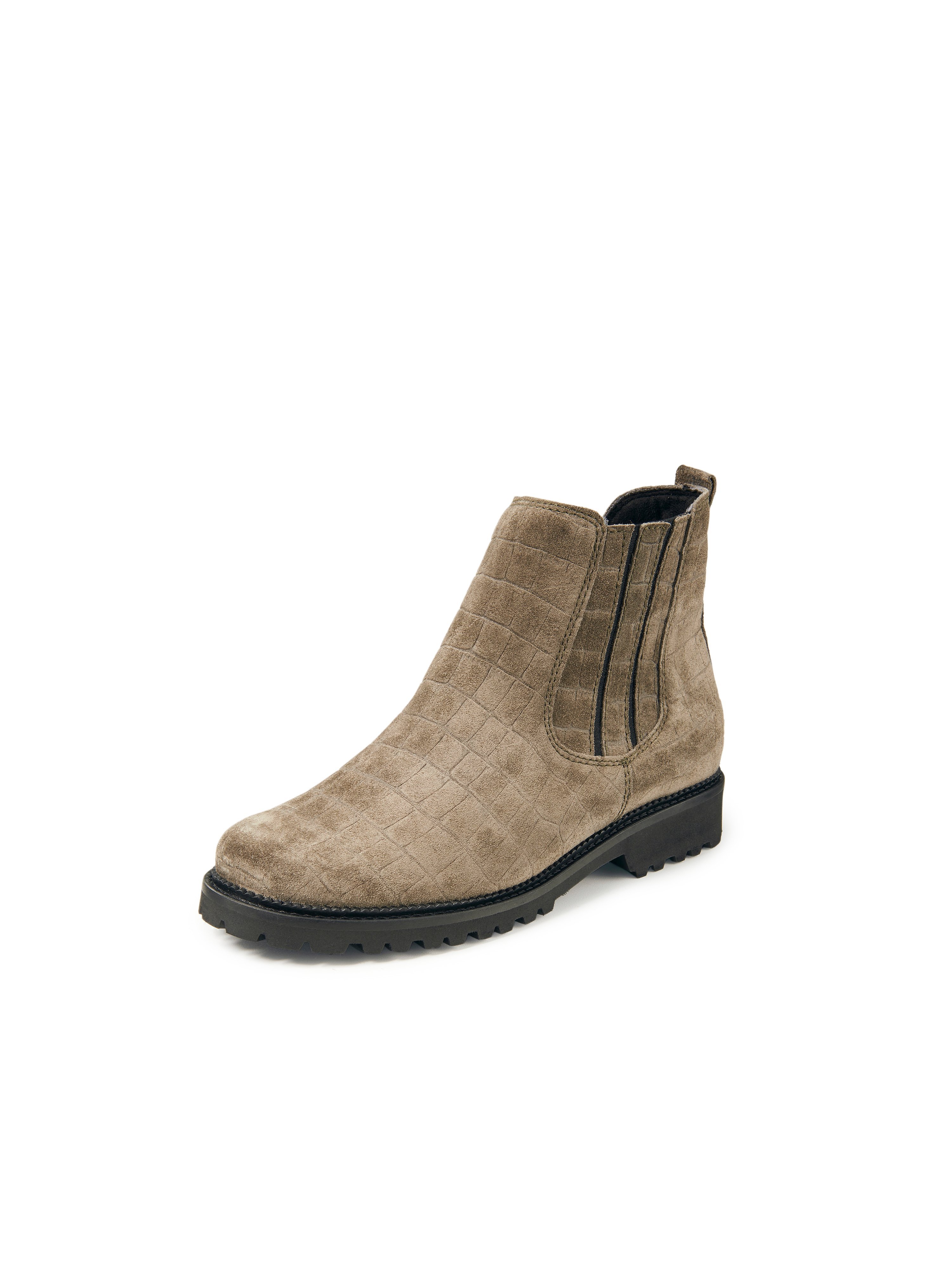 Chelsea boots in calf suede leather Christian Dietz beige