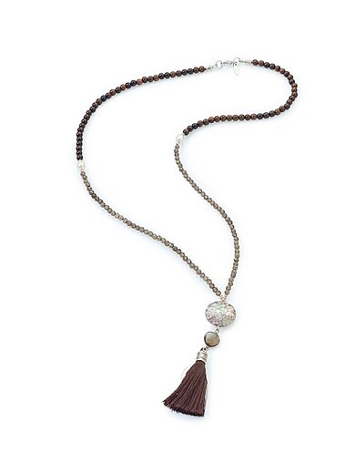 Juwelenkind - Necklace with ebony beads and 2 cultured pearls