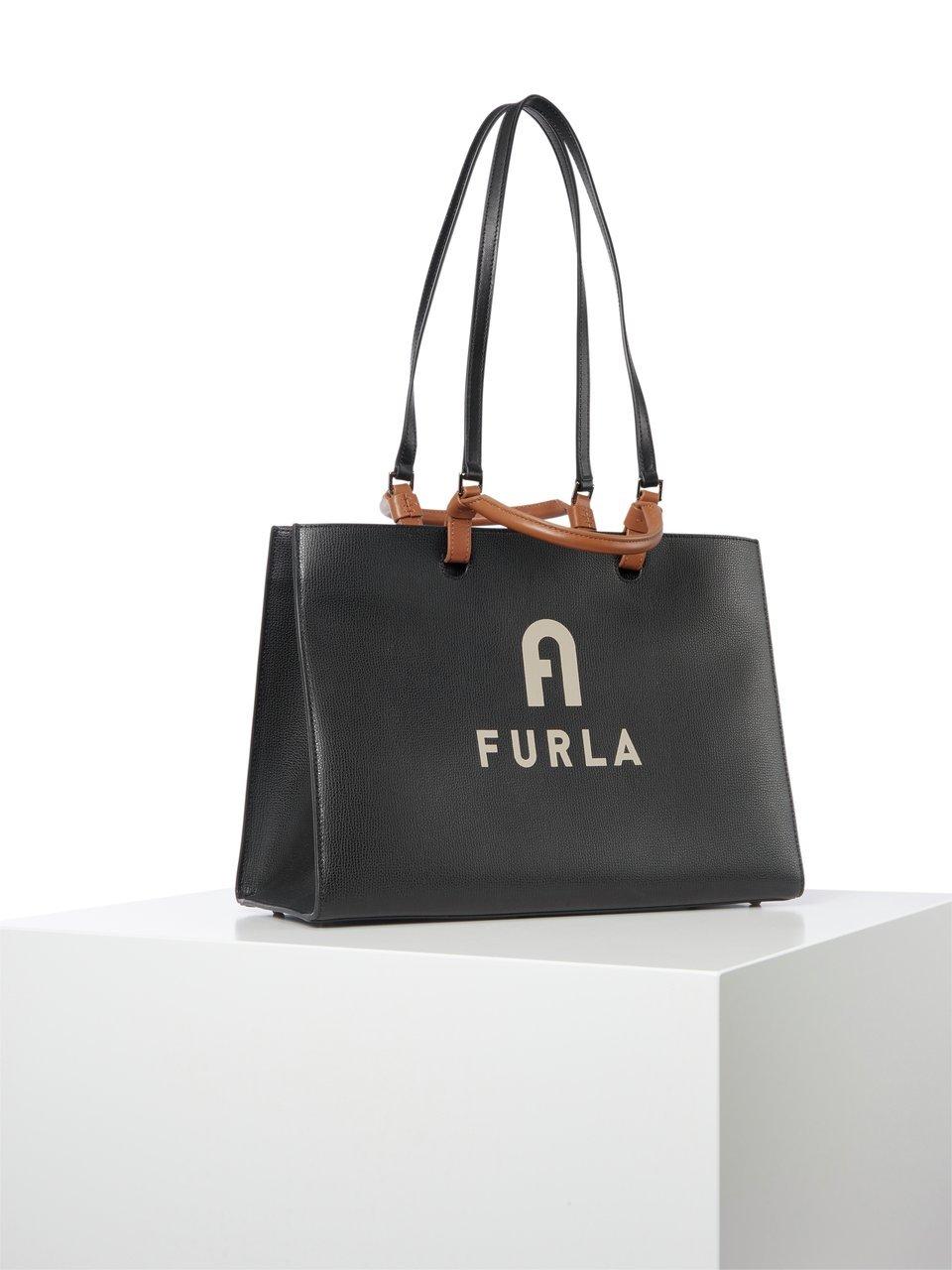 Furla Le grand sac Varsity Style L Tote noir cognac