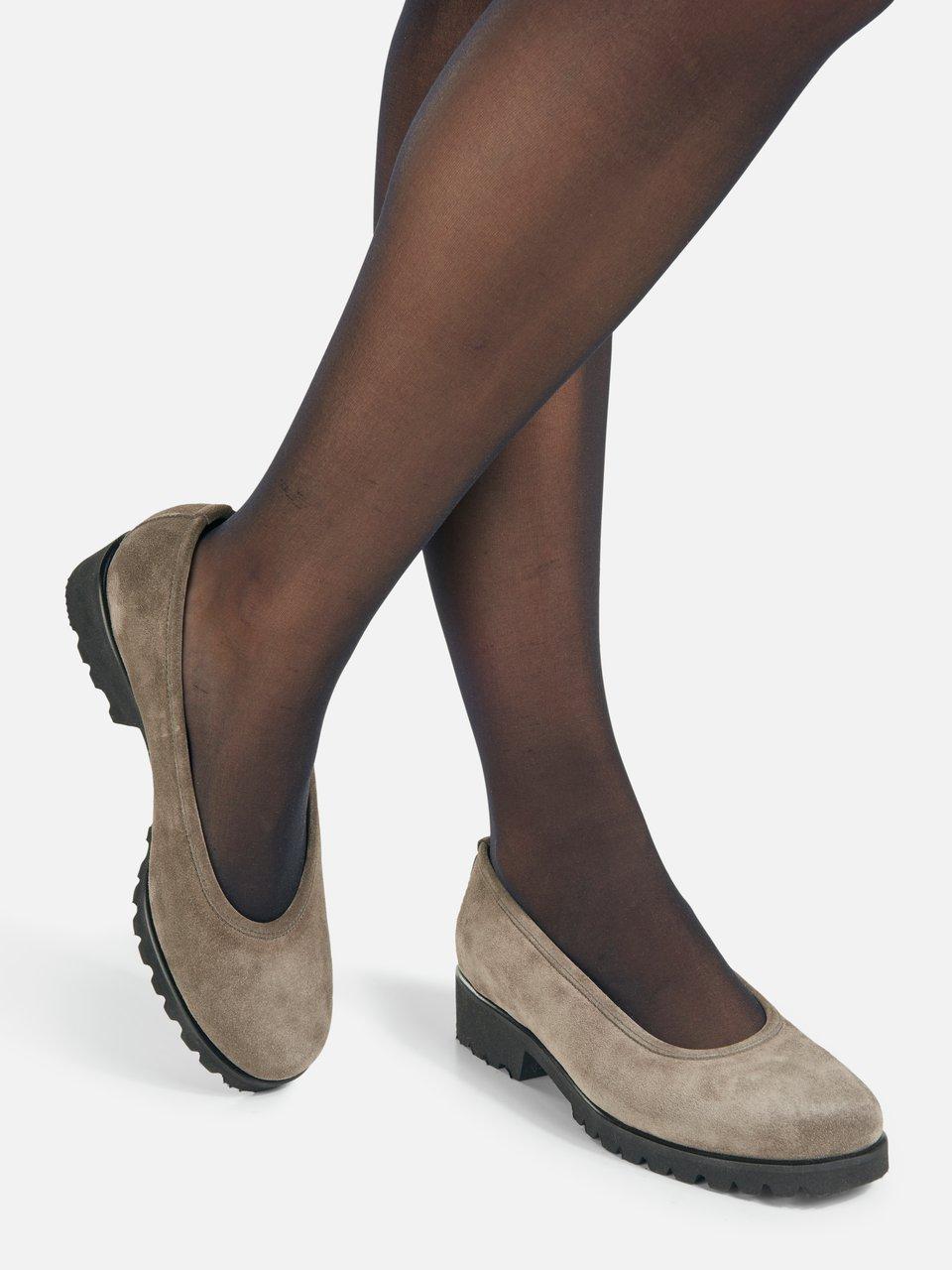 Ledoni Les ballerines en cuir gris beige