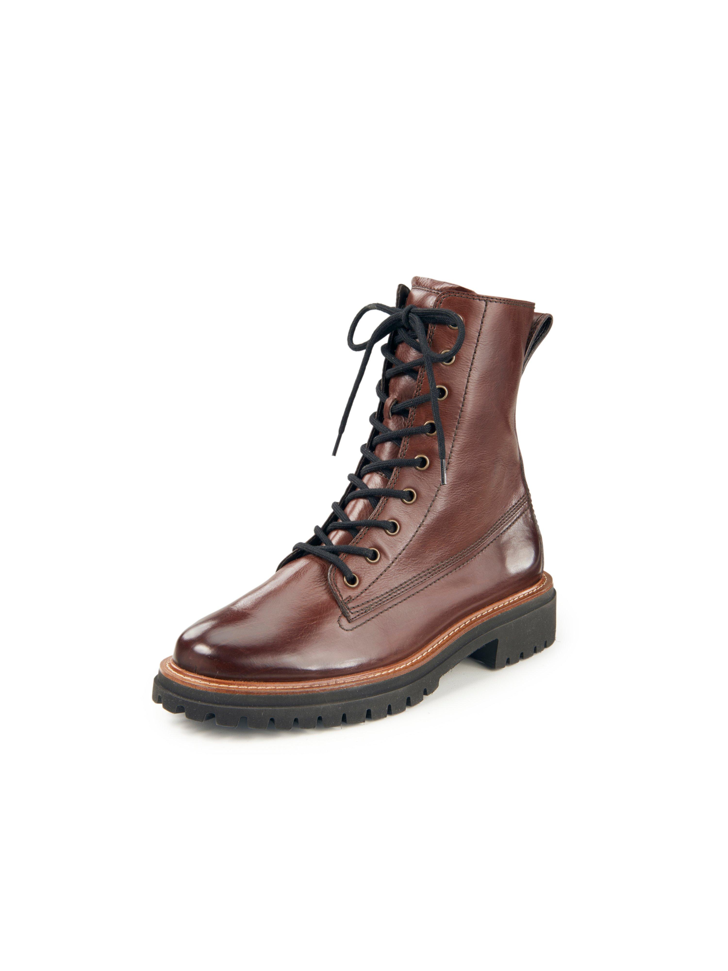 Paul Green - Lace-up ankle boots in calf nappa leather - chestnut