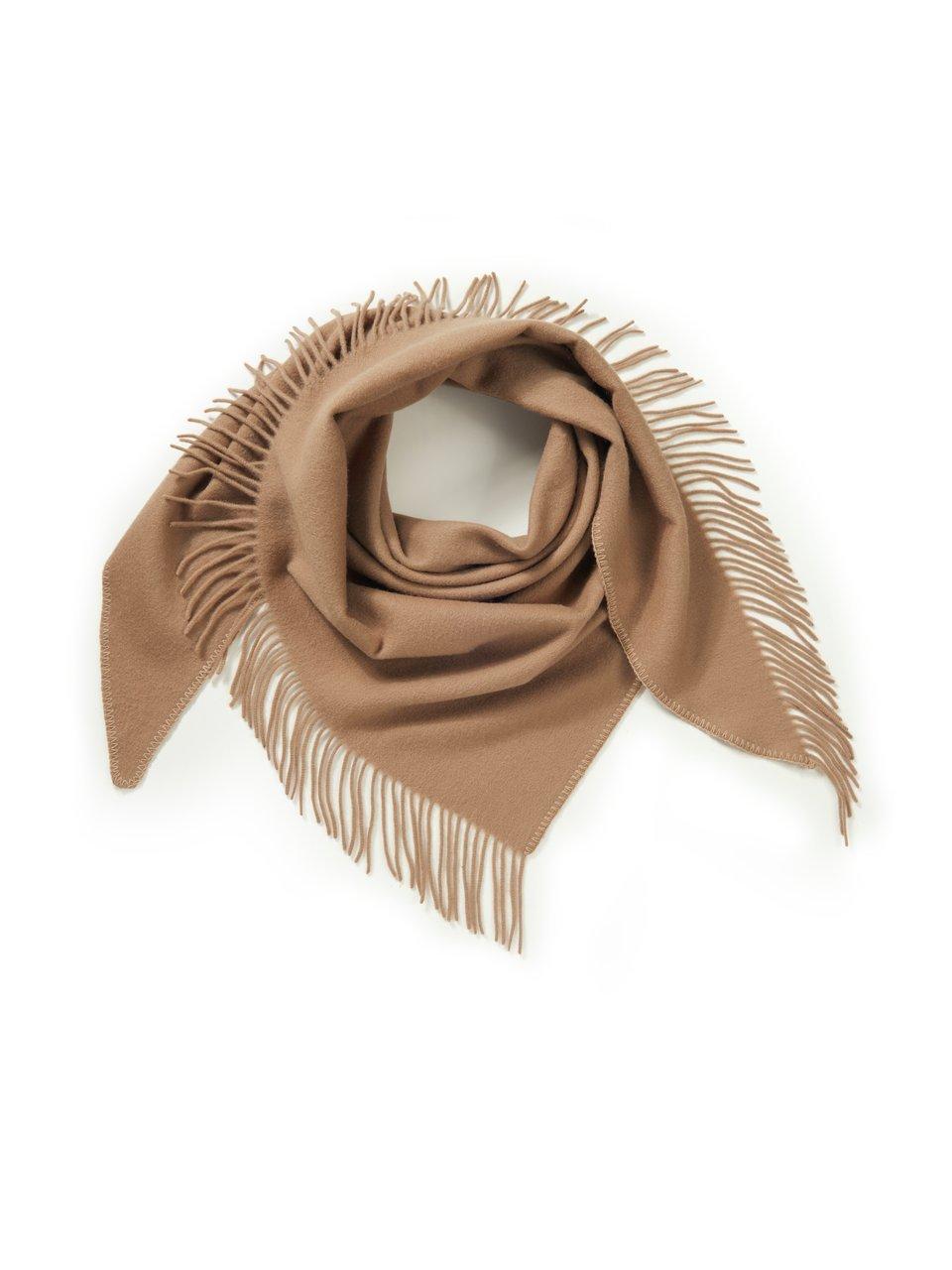 Driehoekige sjaal 100% wol Van Peter Hahn bruin