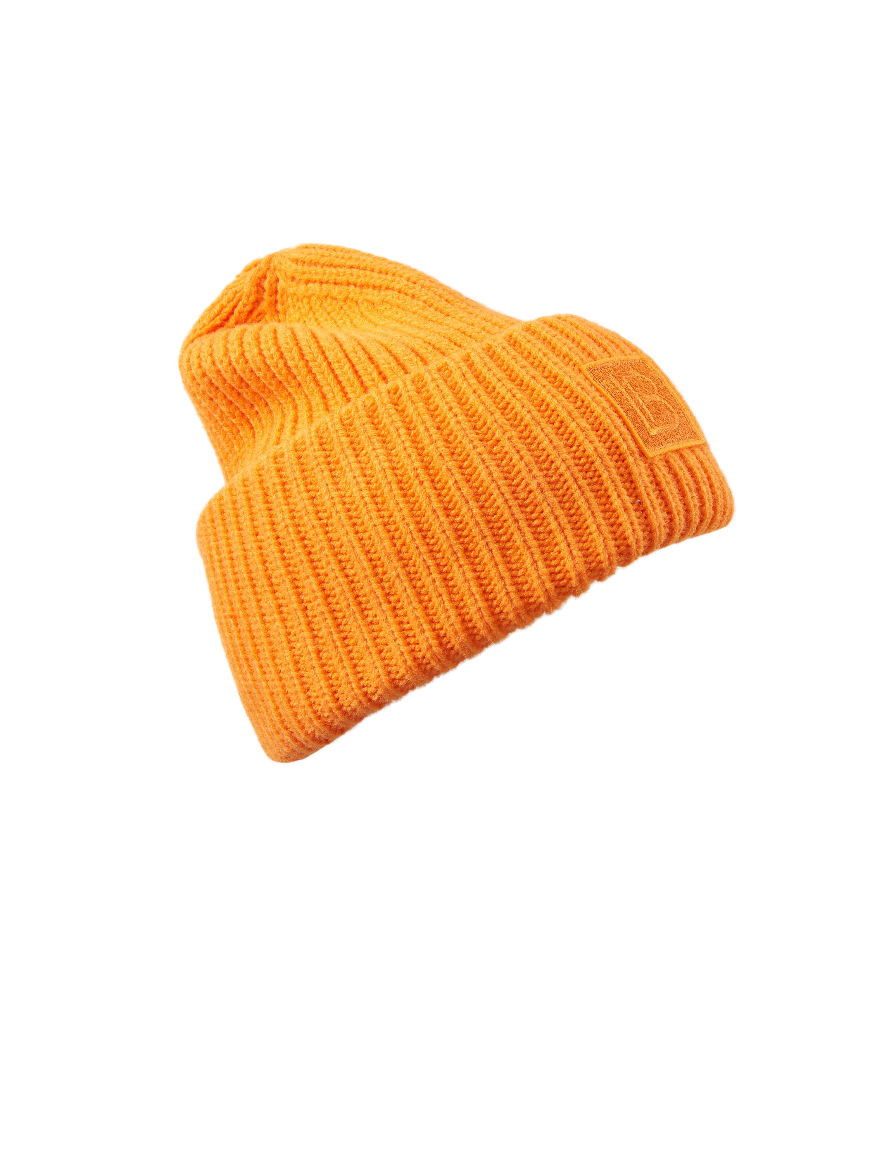 Knitted hat in 100% new milled wool Laura Biagiotti ROMA orange