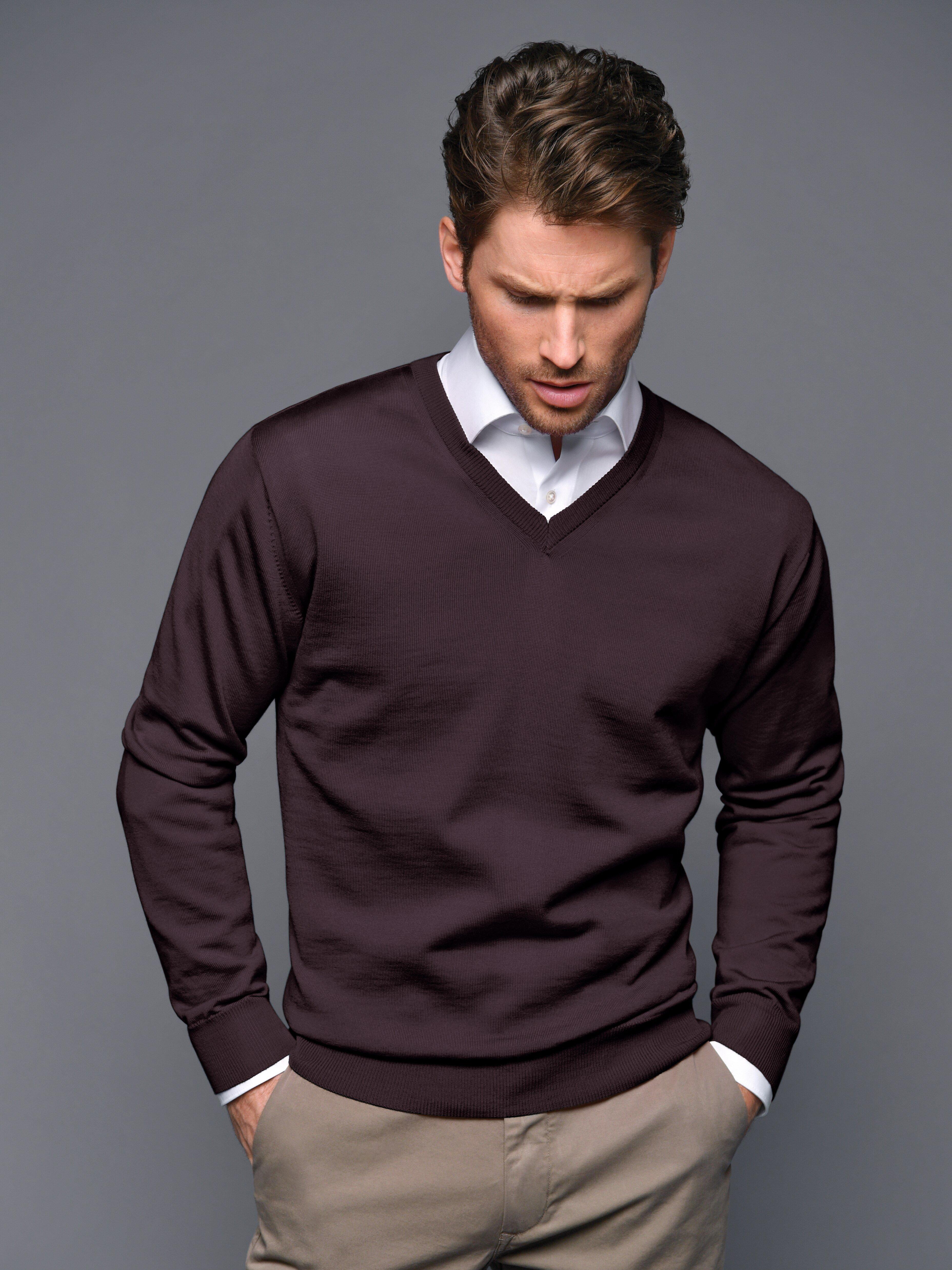 Peter Hahn - V-Pullover aus 100% Schurwolle-Merino extrafein