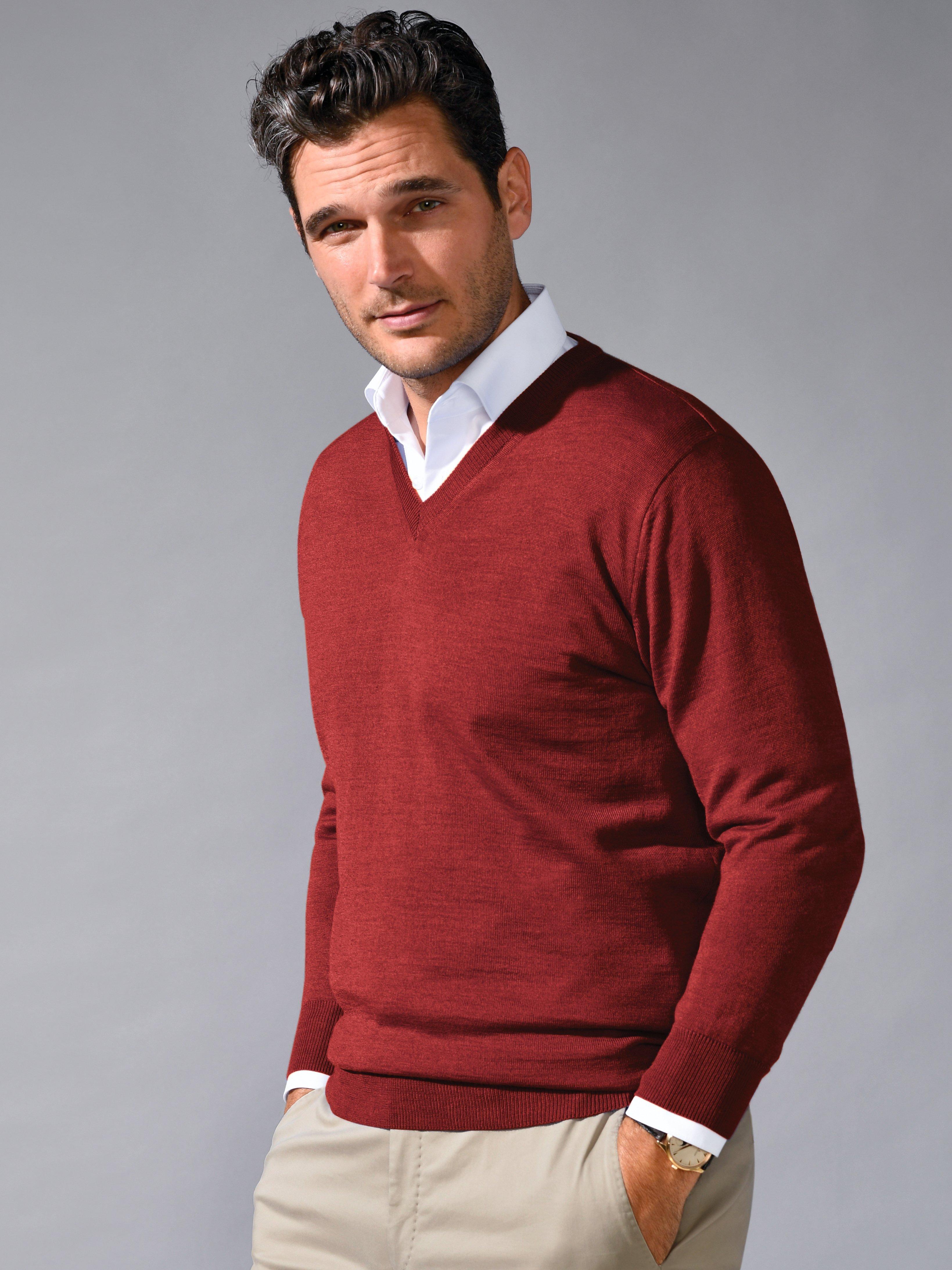 Peter Hahn - V-Pullover aus 100% Schurwolle-Merino extrafein