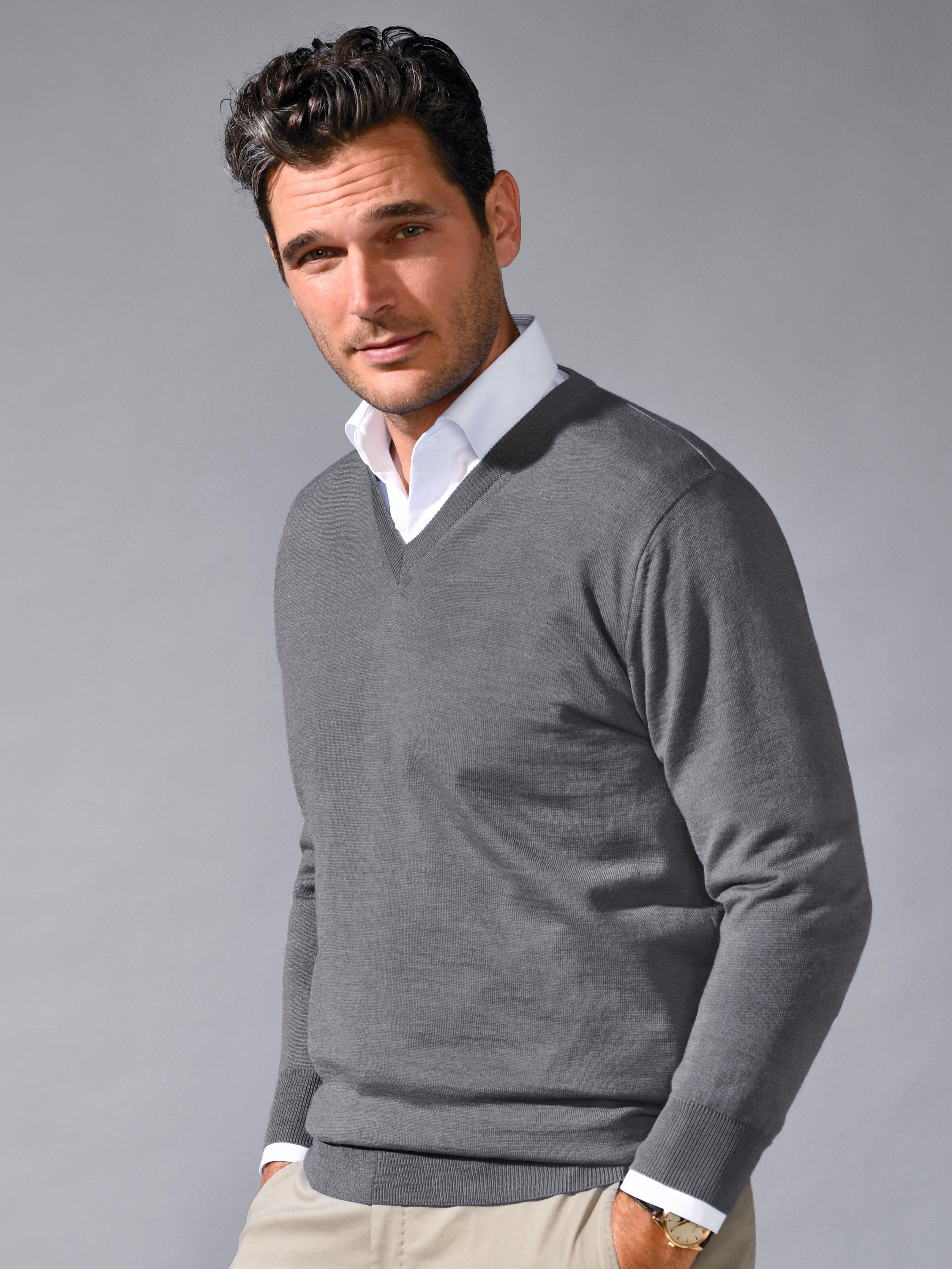 Peter Hahn - V-Pullover aus 100% Schurwolle-Merino extrafein