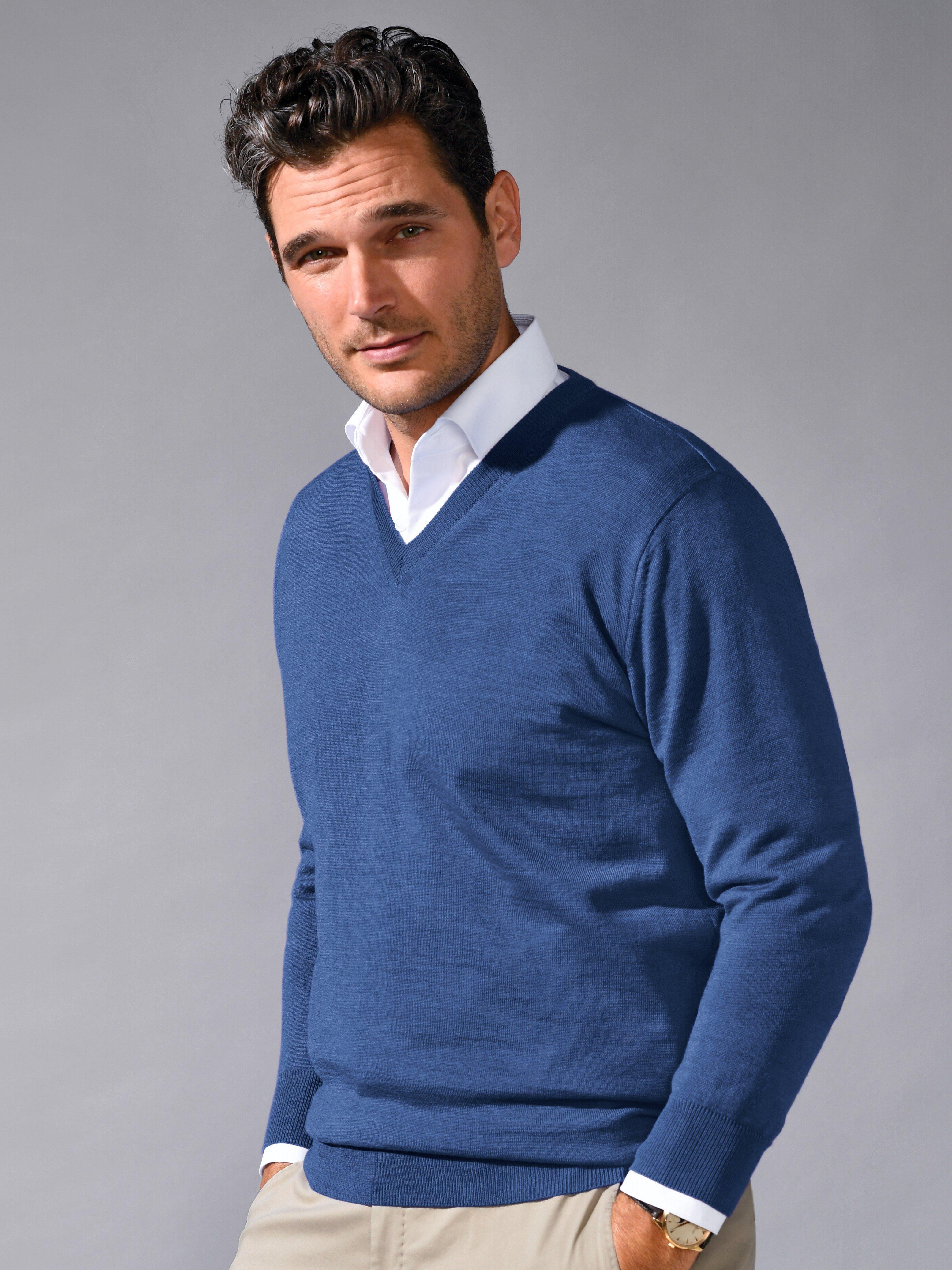 Peter Hahn - V-Pullover aus 100% Schurwolle-Merino extrafein