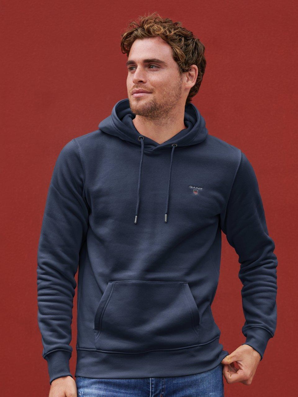 Hoodie kangoeroezak Van GANT blauw