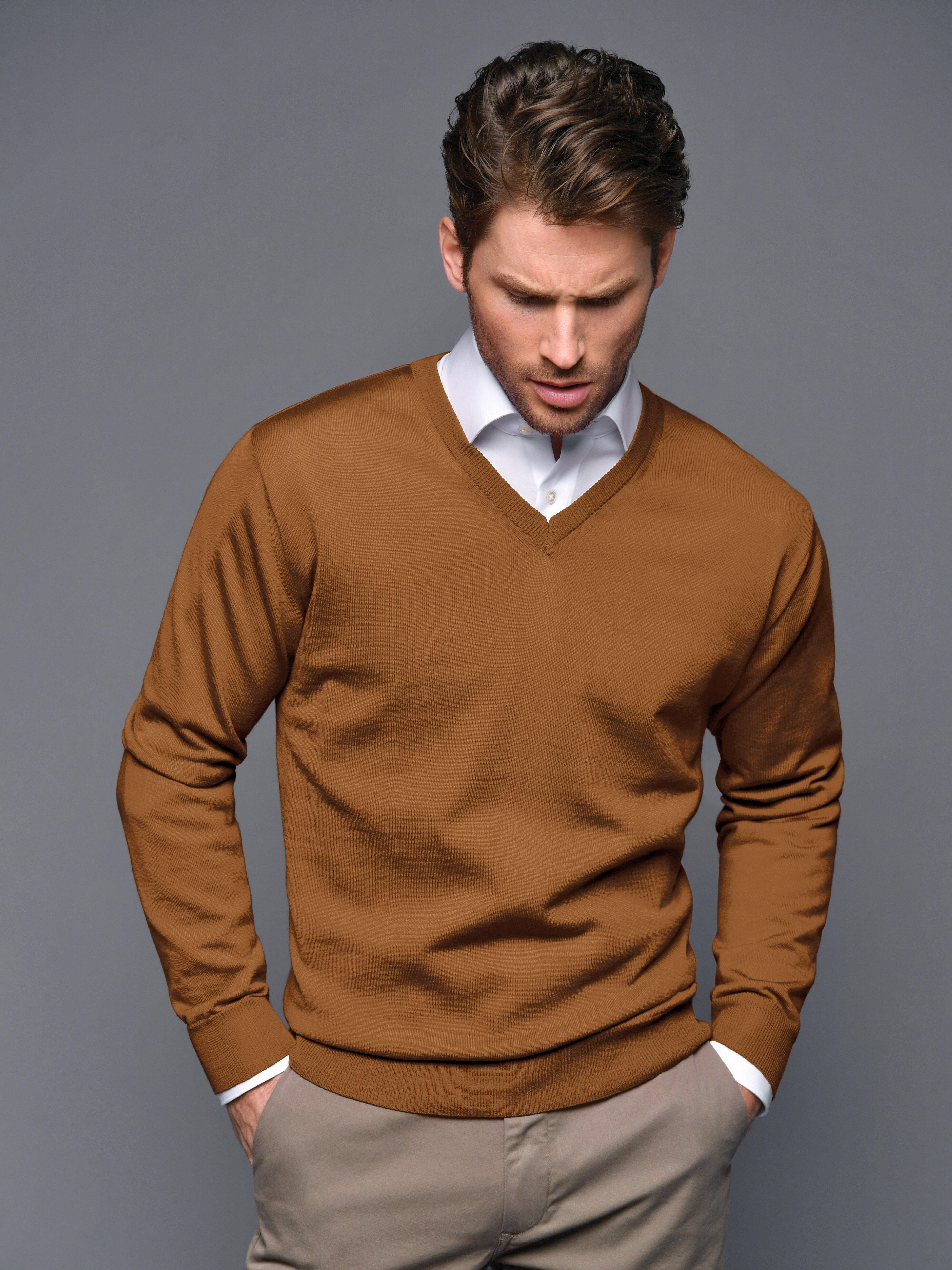 Peter Hahn - V-Pullover aus 100% Schurwolle-Merino extrafein