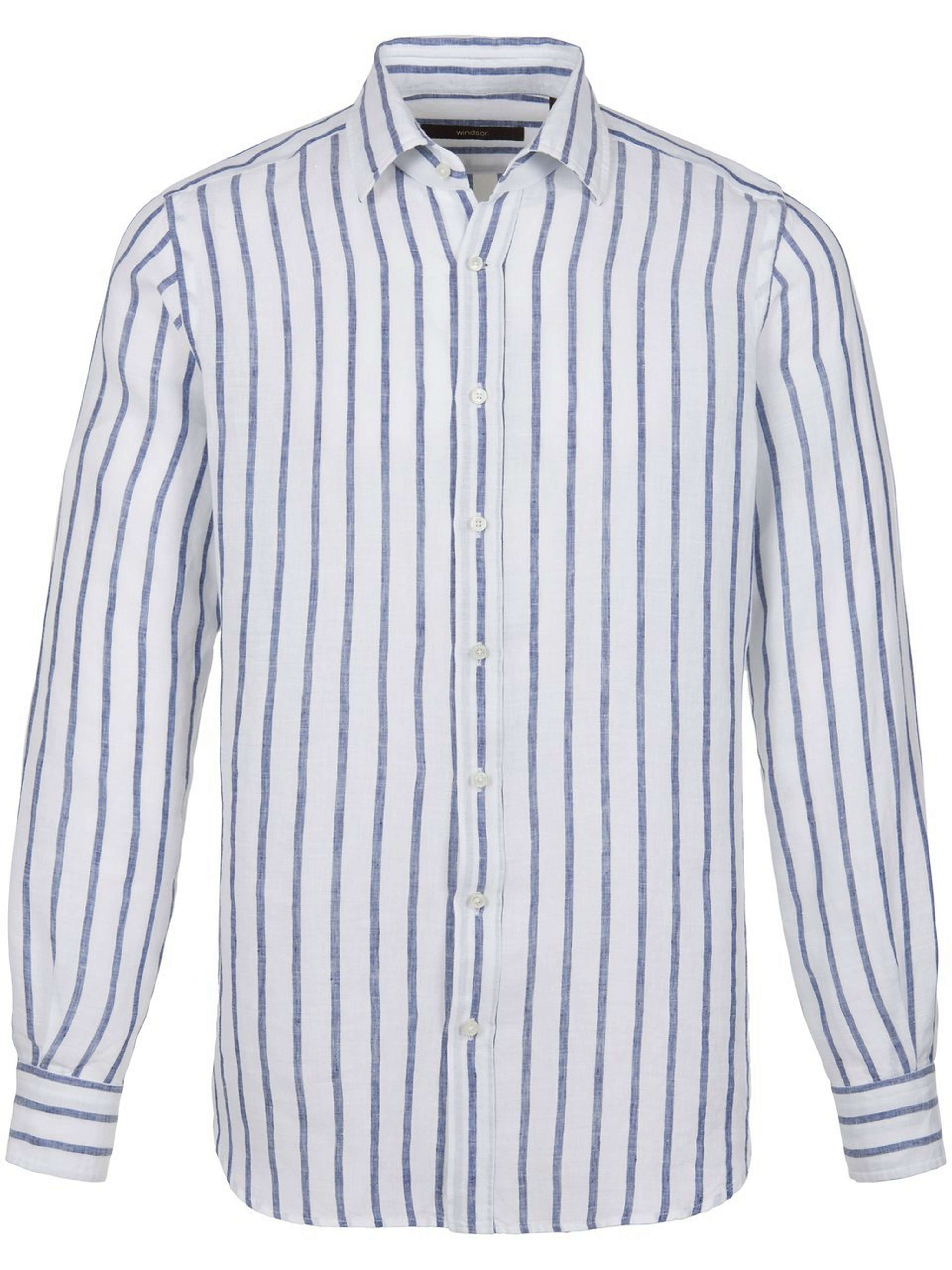 Gestreept overhemd 100% linnen Van Windsor wit