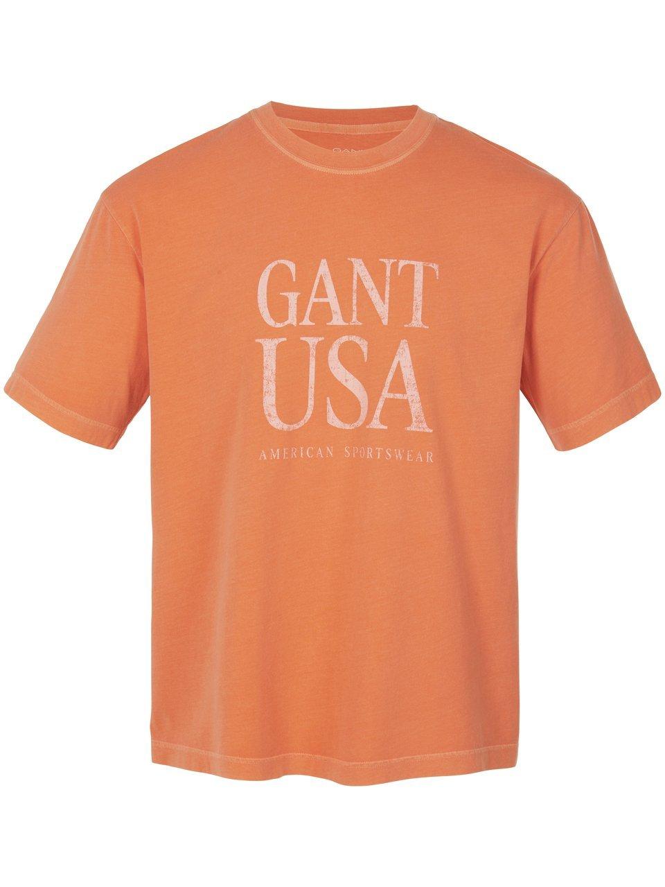 Shirt ronde hals 100% katoen Van GANT oranje