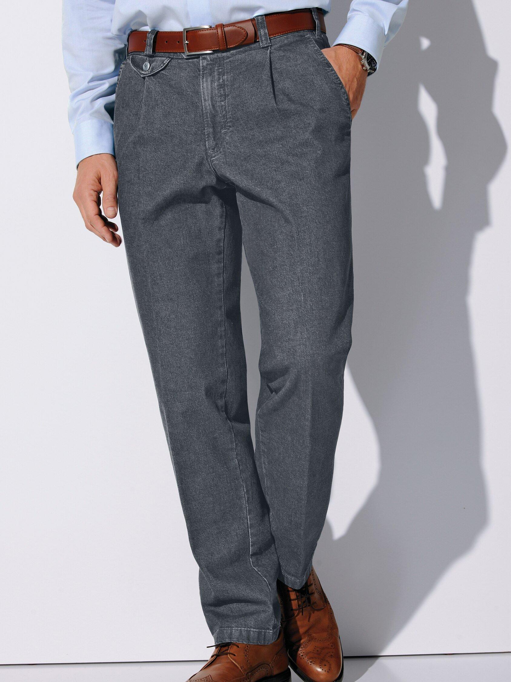 Eurex by Brax - Bandplooi-jeans model Fred met veiligheidszak - grey-denim