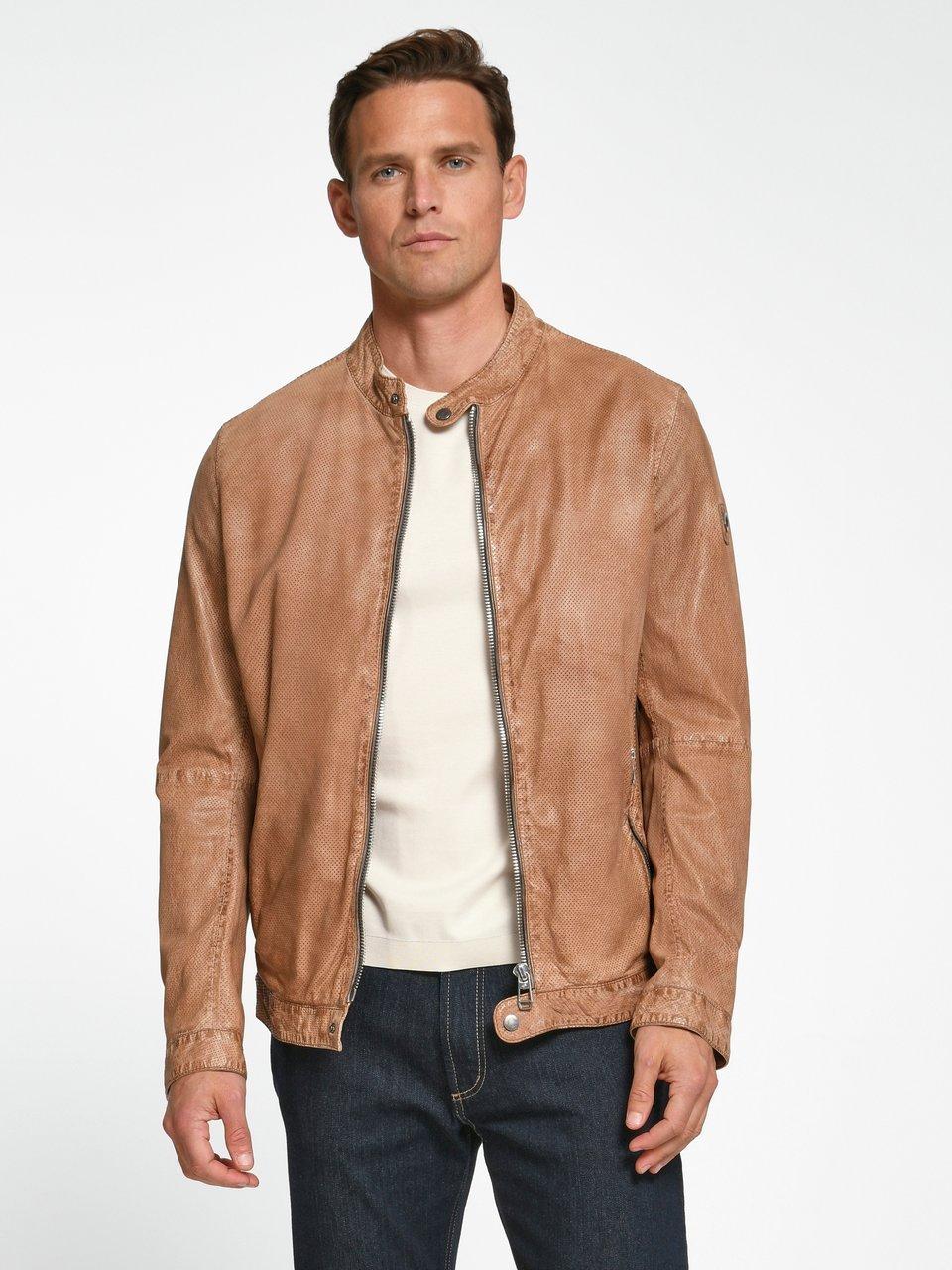 Blouson pilote en cuir Homme Beige fonce - BURTON of London