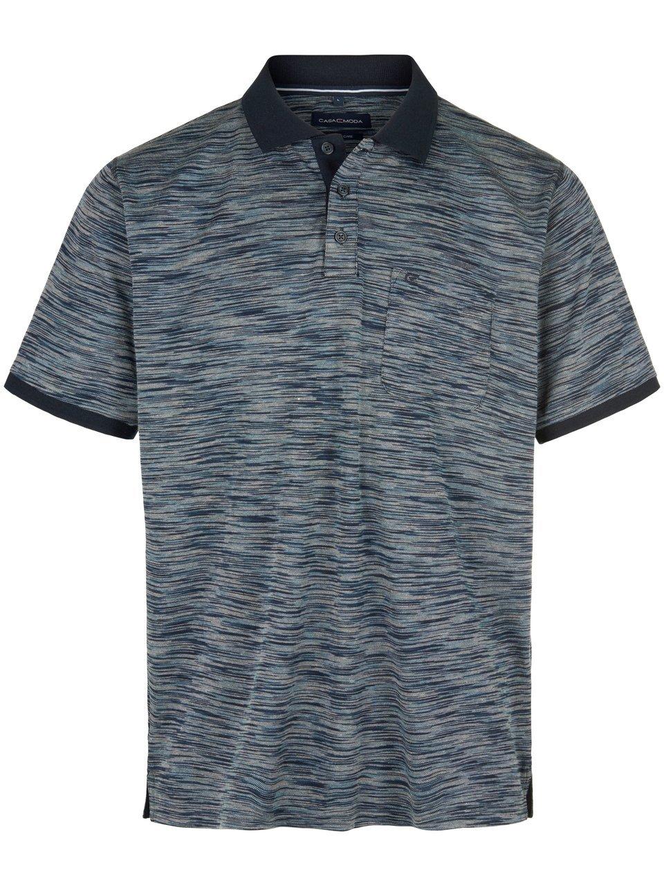 Casa Moda - Polo Blauw Melange - Regular-fit - Heren Poloshirt Maat L
