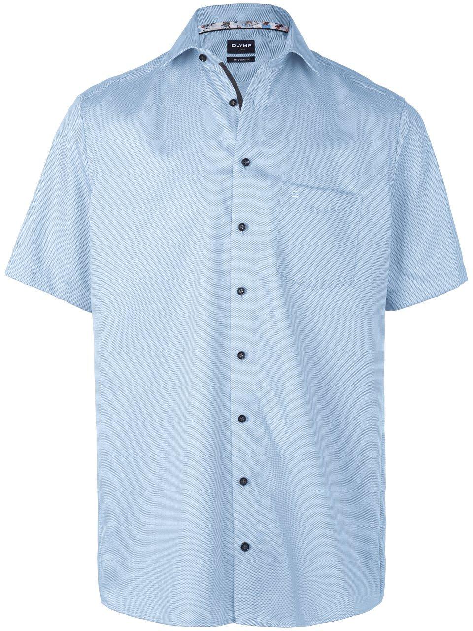 OLYMP - Short Sleeve Overhemd Luxor Melange Lichtblauw - Maat 43 - Comfort-fit