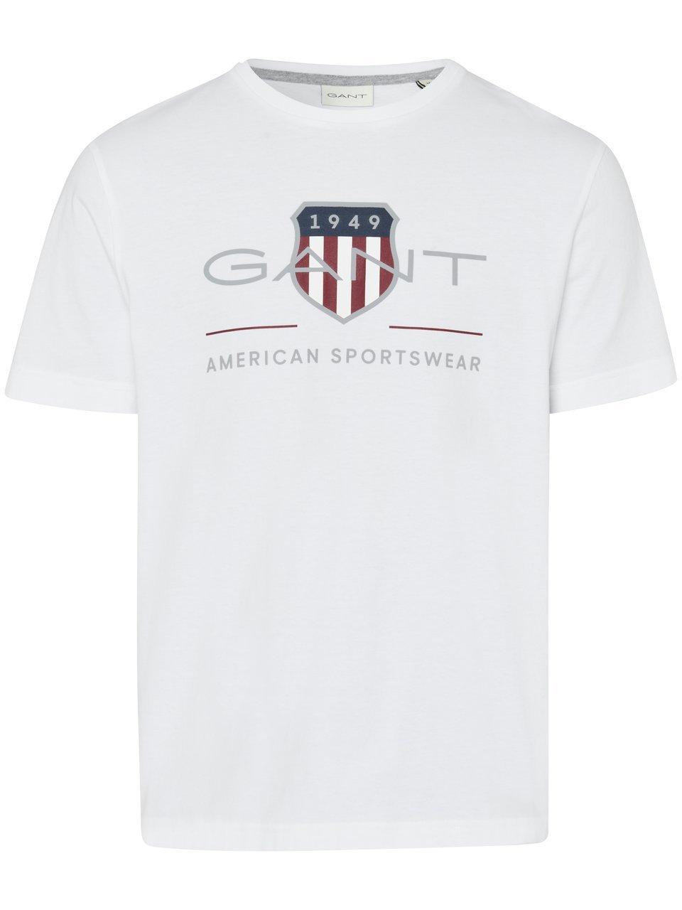 Gant - T-shirt Logo Wit - Heren - Maat 3XL - Regular-fit