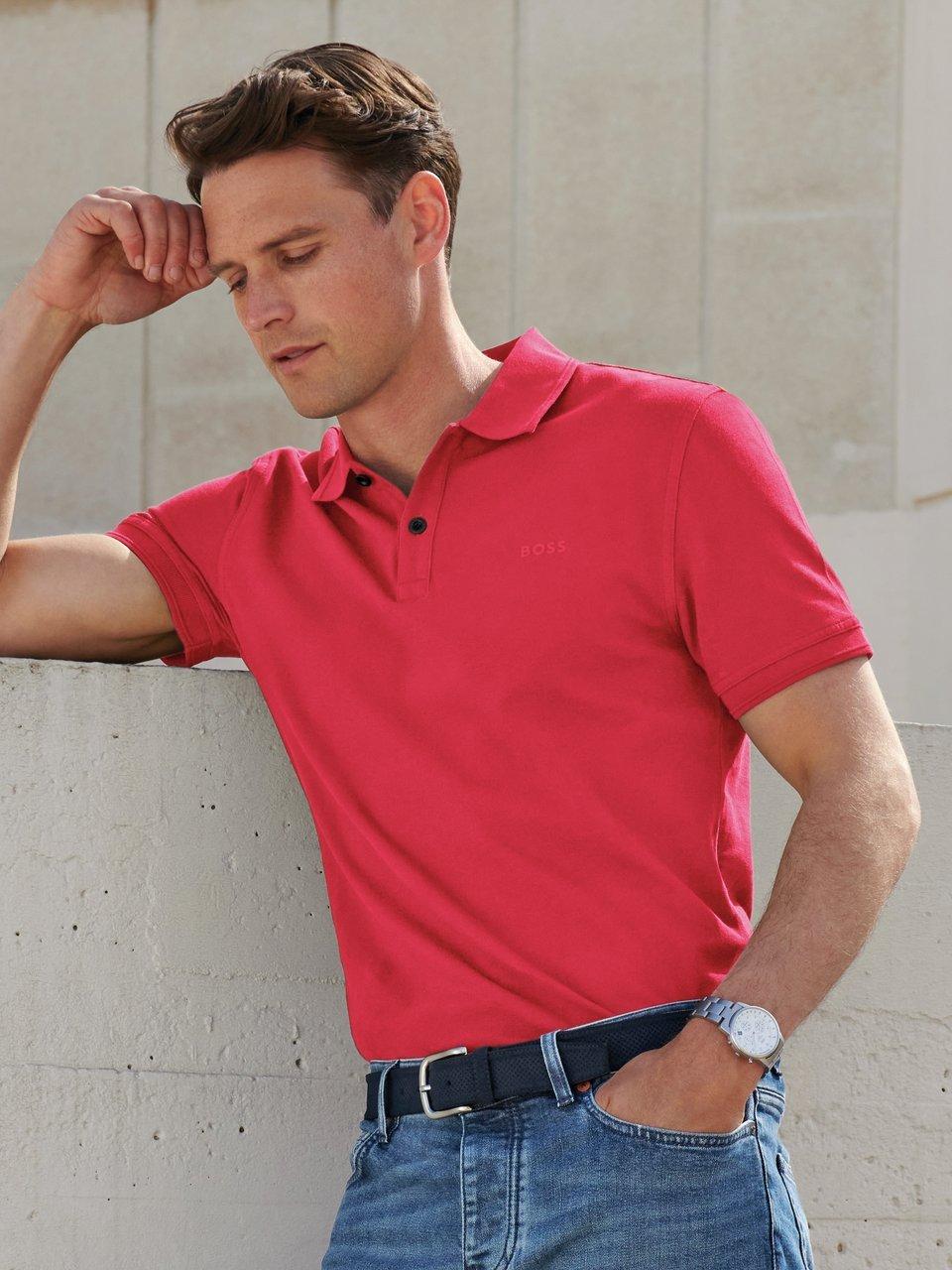 Poloshirt 100% katoen Van BOSS rood